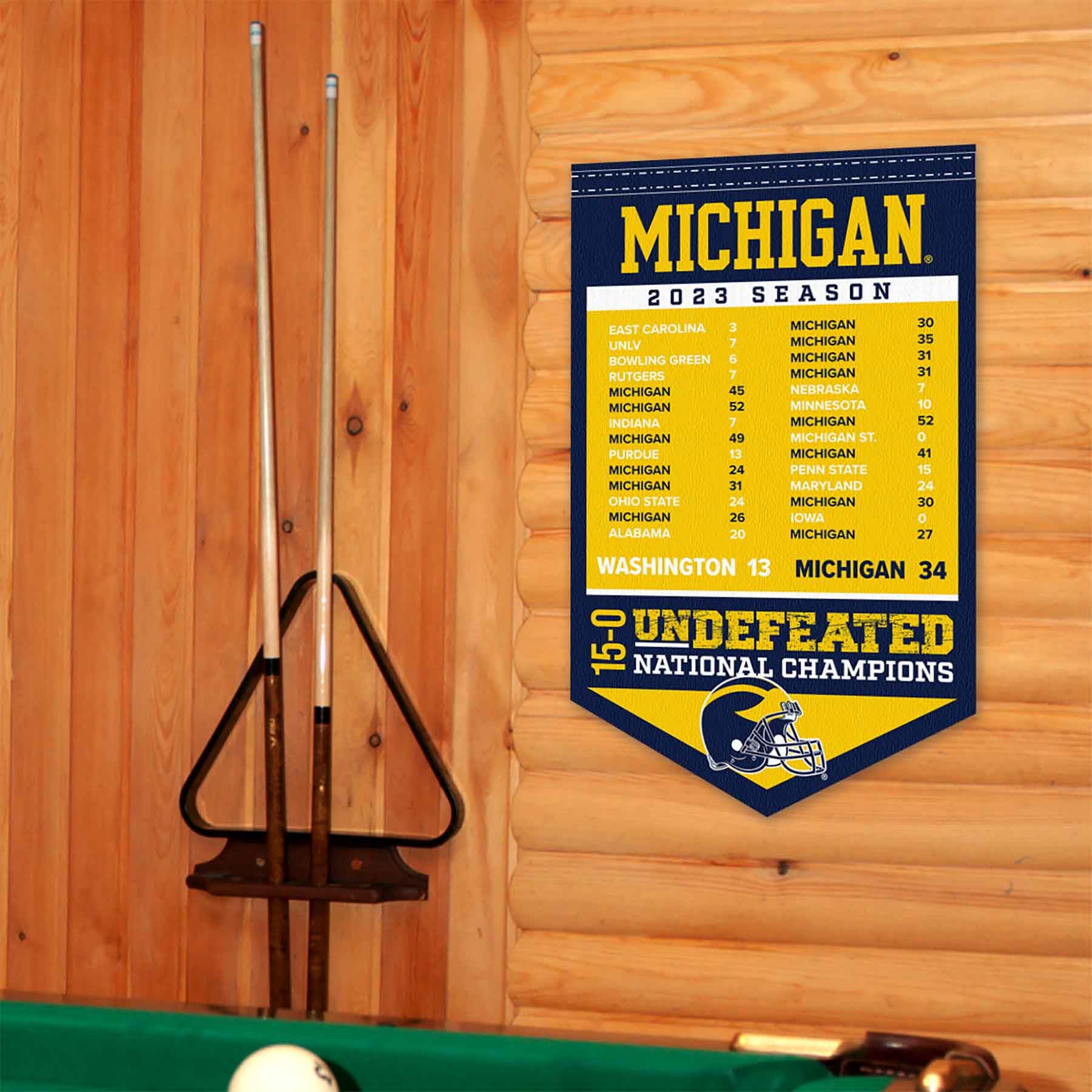 College Flags & Banners Co. Michigan Team University Wolverines 15-0 Undefeated 2023 Season Banner - Sports Collectibles, Sports Memorabilia, Sports Fan Shop, Sports Gifts