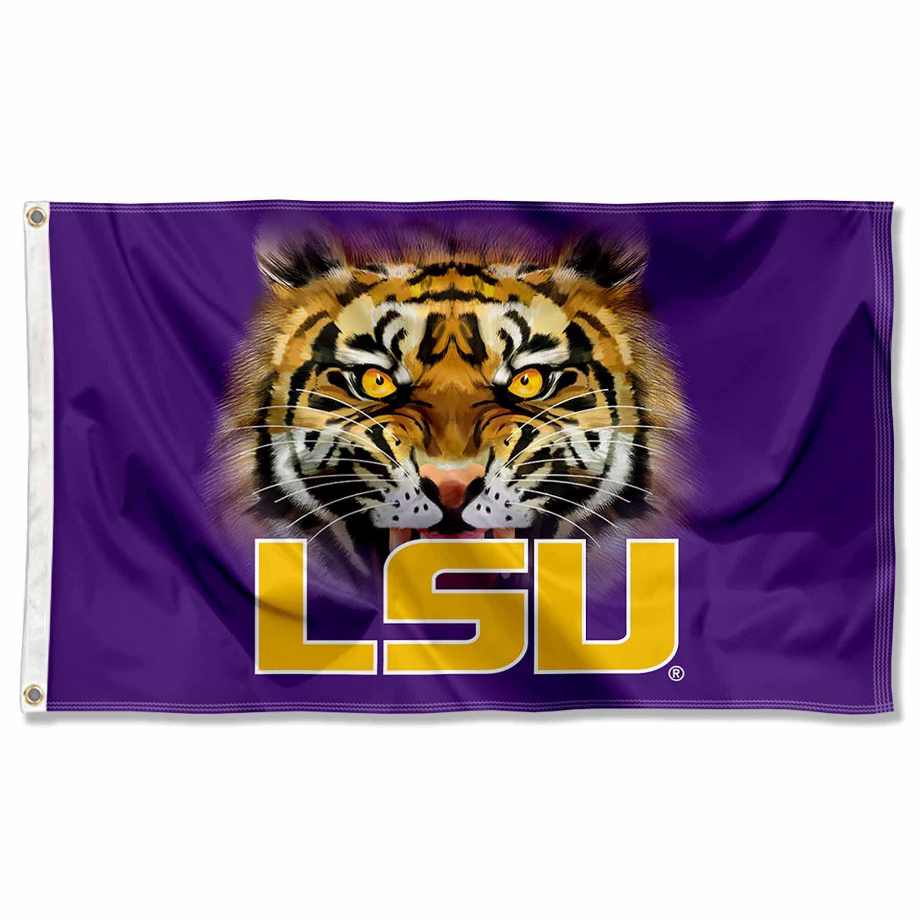 College Flags & Banners Co. Louisiana State LSU Tigers Tiger Eyes Flag - Sports Collectibles, Sports Memorabilia, Sports Fan Shop, Sports Gifts