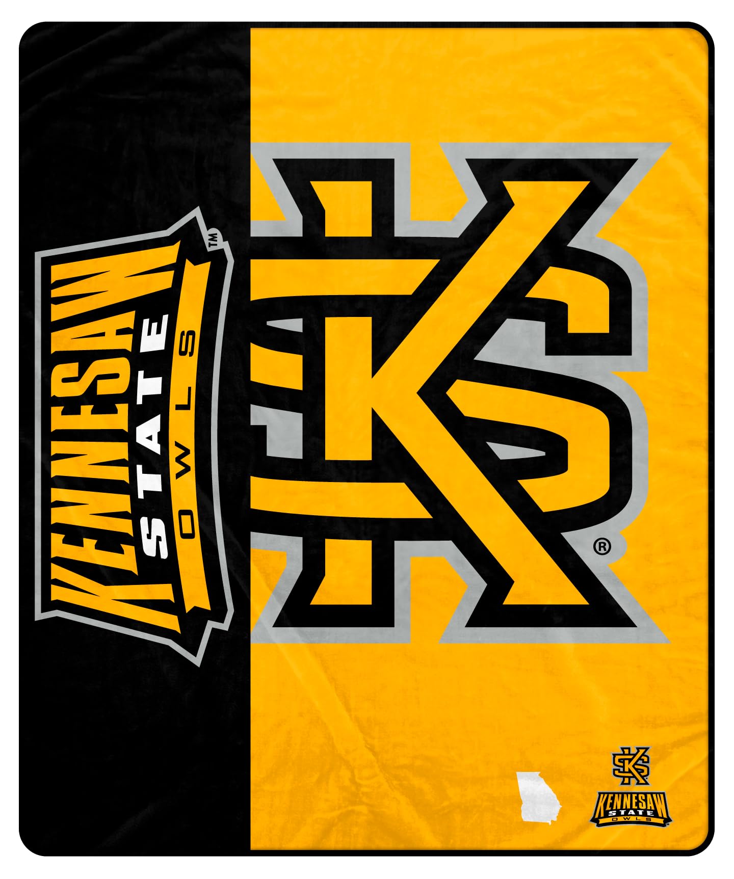 Proformance Home NCAA Kennesaw State Owls Endzone Ultra Soft Tailgate Throw - Sports Gifts, Sports Memorabilia, Sports Collectibles, Fan Shop