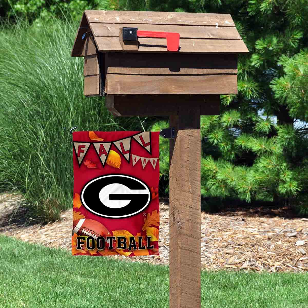 College Flags & Banners Co. Georgia Bulldogs Fall Leaves Football Season Garden Yard Flag - Sports Collectibles, Sports Memorabilia, Sports Fan Shop, Sports Gifts