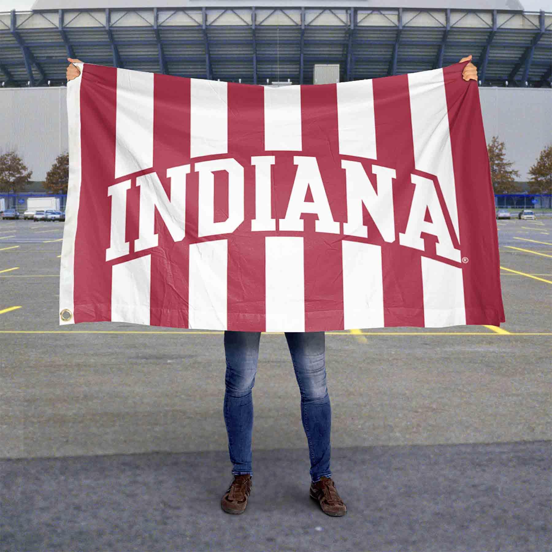Indiana Hoosiers Stripes Large Grommet Banner Flag - Sports Collectibles, Sports Memorabilia, Sports Fan Shop, Sports Gifts