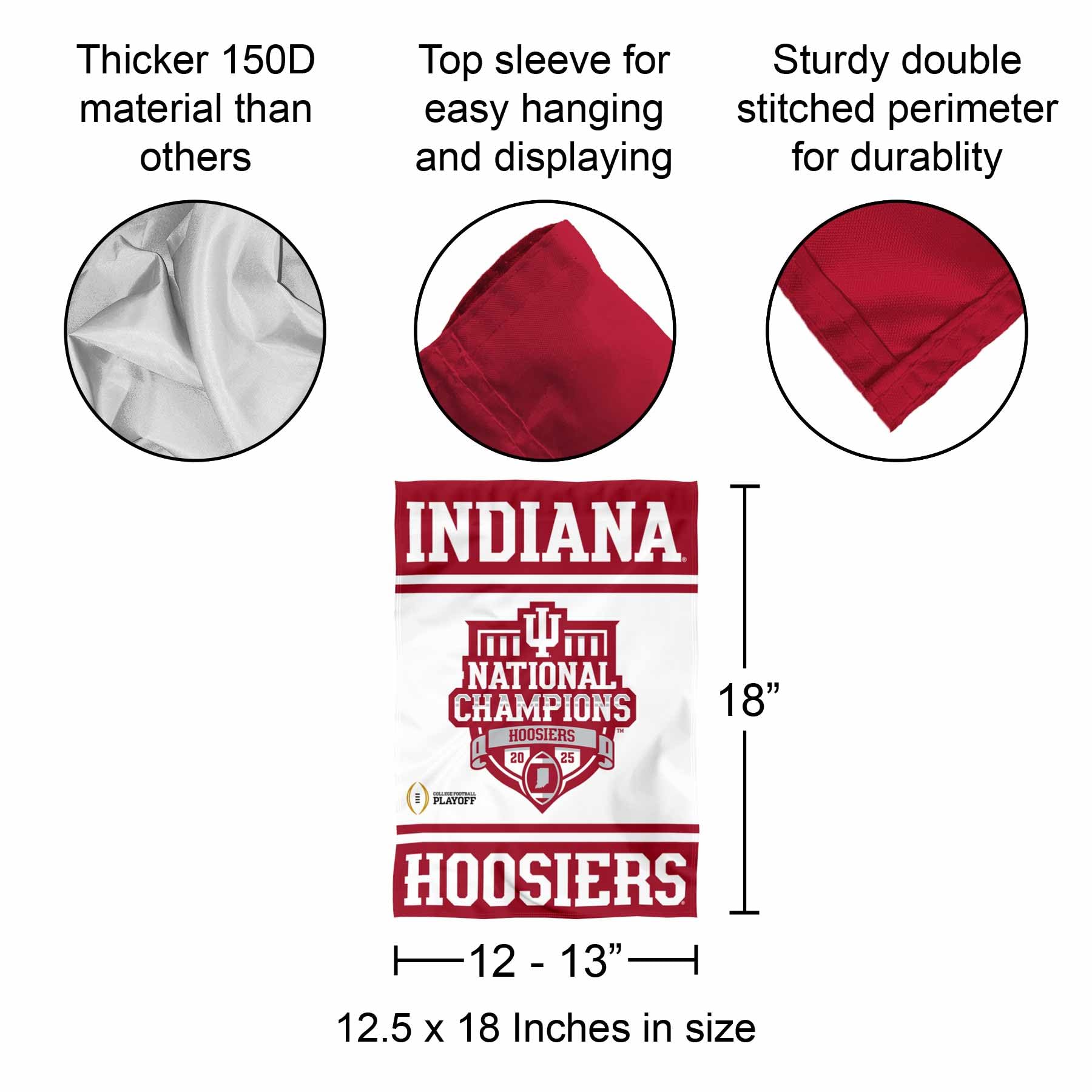 Indiana Hoosiers 2025 College Football National Champions Garden Banner Flag - Sports Gifts, Sports Memorabilia, Sports Collectibles, Fan Shop