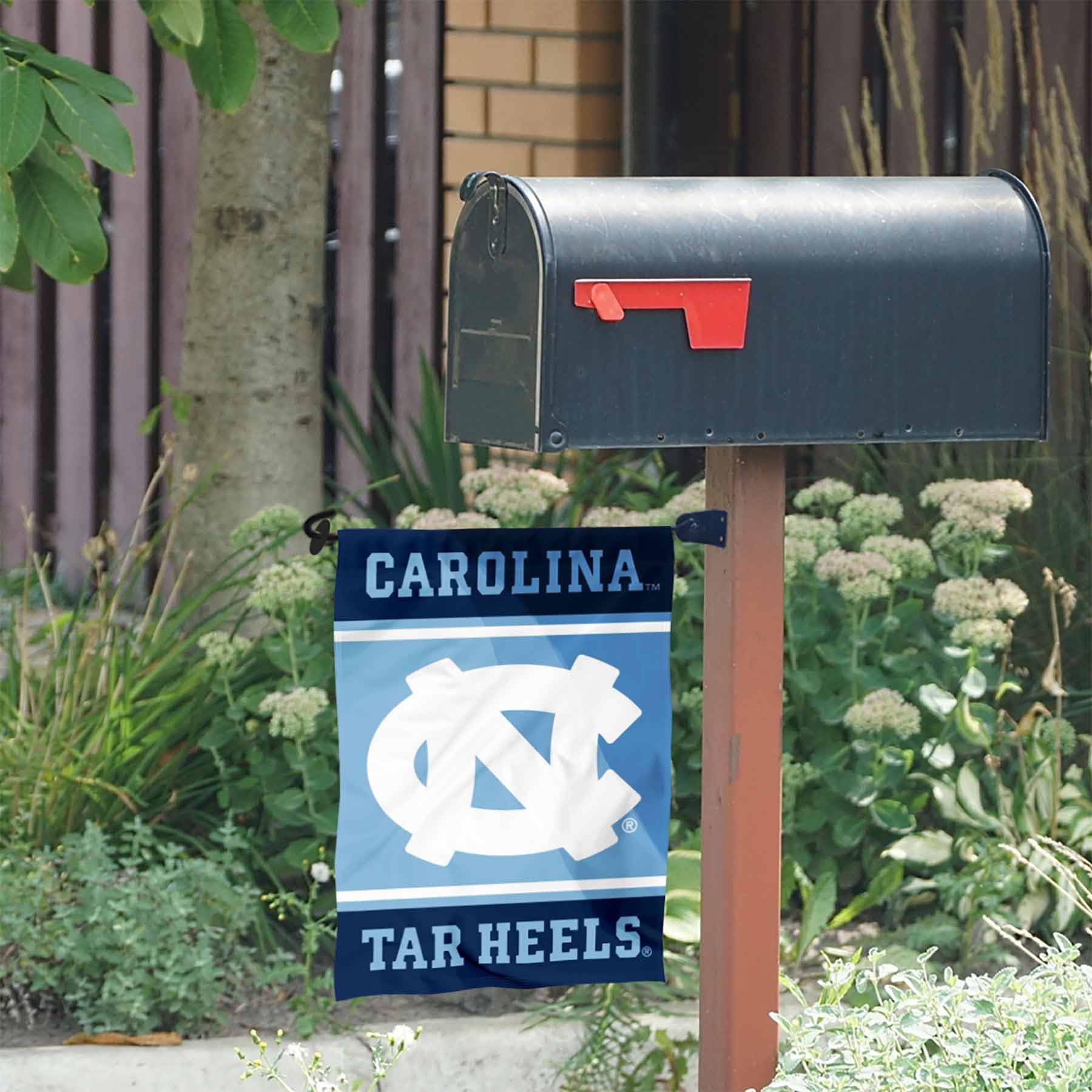 College Flags & Banners Co. UNC Tar Heels Garden Flag and Mailbox Post Pole Mount Holder Set - Sports Collectibles, Sports Memorabilia, Sports Fan Shop, Sports Gifts