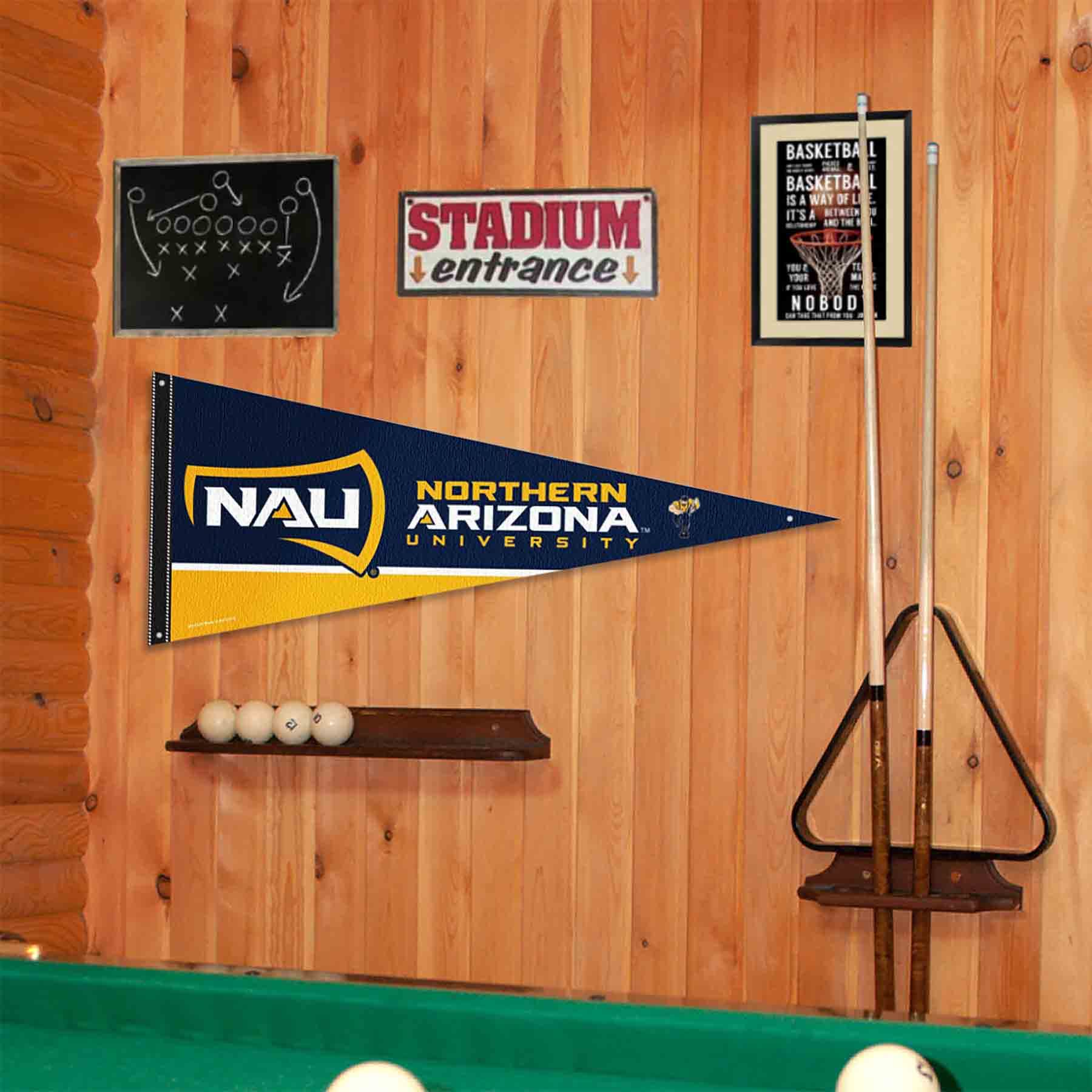 College Flags & Banners Co. Northern Arizona Lumberjacks Pennant Flag and Wall Tack Mount Pads - Sports Collectibles, Sports Memorabilia, Sports Fan Shop, Sports Gifts