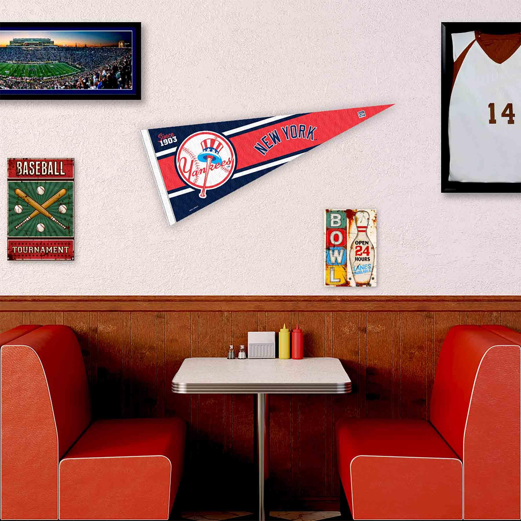 WinCraft Yankees Retro Vintage Throwback Full Size Pennant Flag - Sports Collectibles, Sports Memorabilia, Sports Fan Shop, Sports Gifts