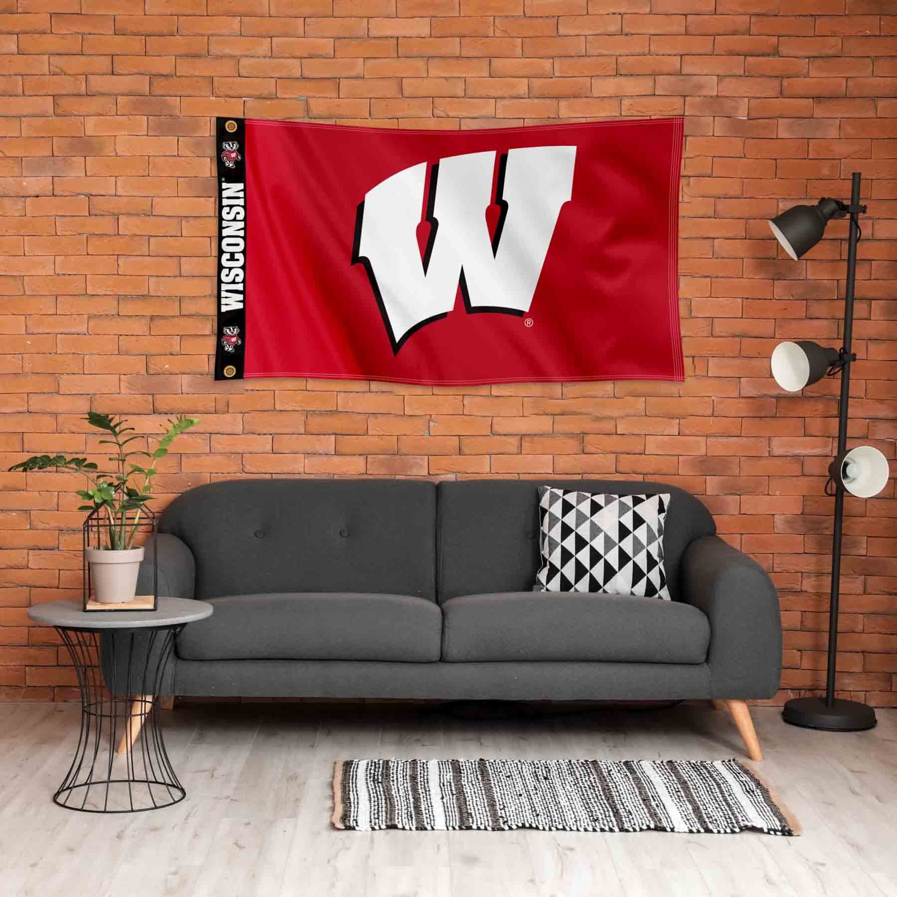 College Flags & Banners Co. Wisconsin Badgers Printed Header 3x5 Foot Banner Flag - Sports Collectibles, Sports Memorabilia, Sports Fan Shop, Sports Gifts