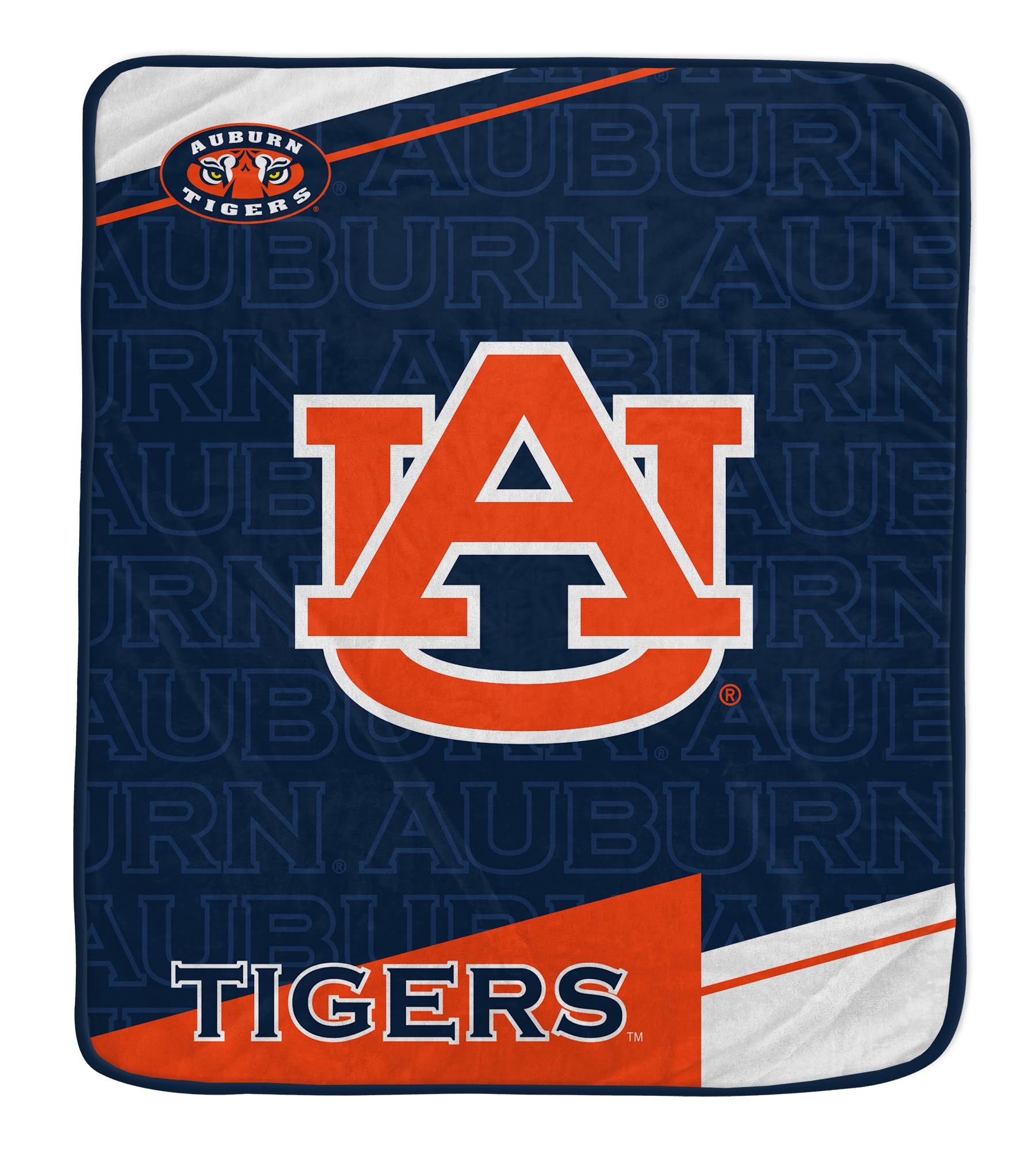 Pegasus Sports NCAA Auburn Tigers Diagonal Ghost Ultra Soft Blanket - Sports Gifts, Sports Memorabilia, Sports Collectibles, Fan Shop