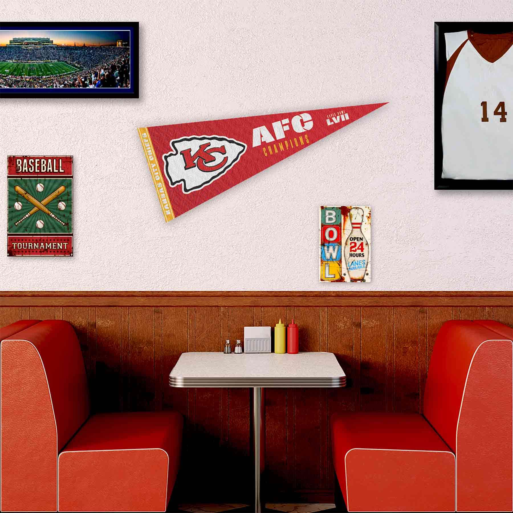 WinCraft Chiefs AFC Champions and Super Bowl 2023 LVII Bound Full Size Large Pennant - Sports Collectibles, Sports Memorabilia, Sports Fan Shop, Sports Gifts