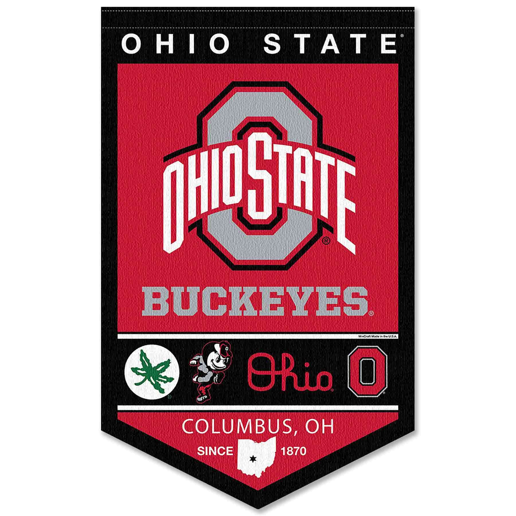 College Flags & Banners Co. Ohio State Buckeyes Heritage History Banner Pennant - Sports Collectibles, Sports Memorabilia, Sports Fan Shop, Sports Gifts