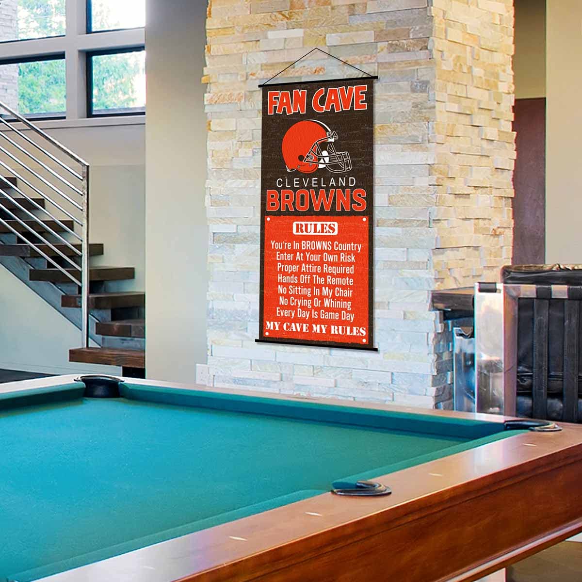 WinCraft Cleveland Browns Man Cave Fan Banner Wall Door Scroll - Sports Collectibles, Sports Memorabilia, Sports Fan Shop, Sports Gifts