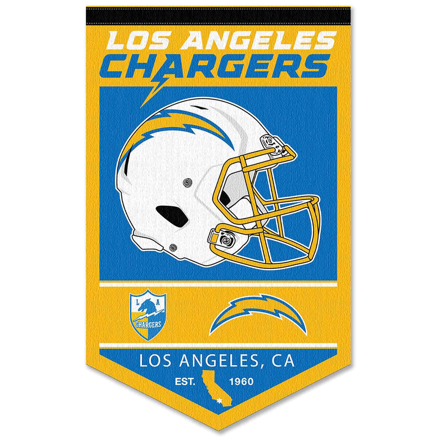 WinCraft Los Angeles Chargers Heritage History Banner Pennant - Sports Collectibles, Sports Memorabilia, Sports Fan Shop, Sports Gifts