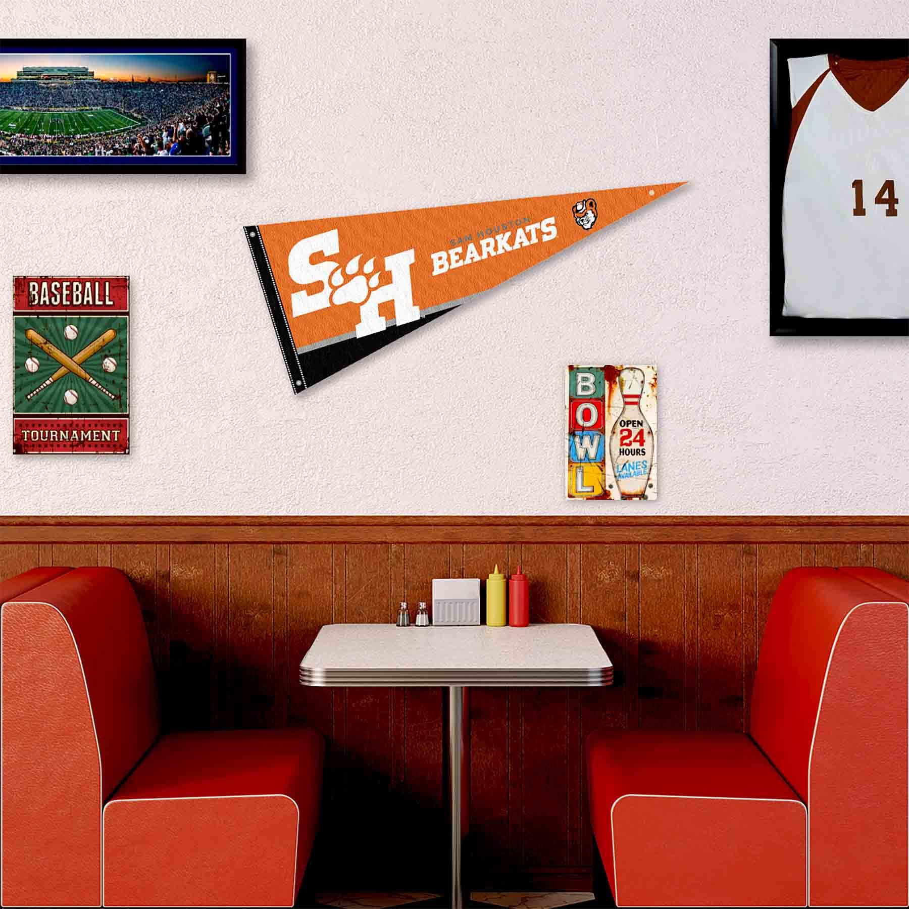 College Flags & Banners Co. Sam Houston State Bearkats Pennant Flag and Wall Tack Mount Pads - Sports Collectibles, Sports Memorabilia, Sports Fan Shop, Sports Gifts
