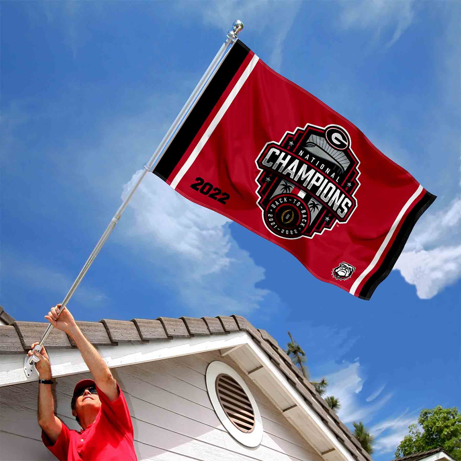 UGA Bulldogs 2022 College Football National Champions 3x5 Grommet Flag - Sports Collectibles, Sports Memorabilia, Sports Fan Shop, Sports Gifts
