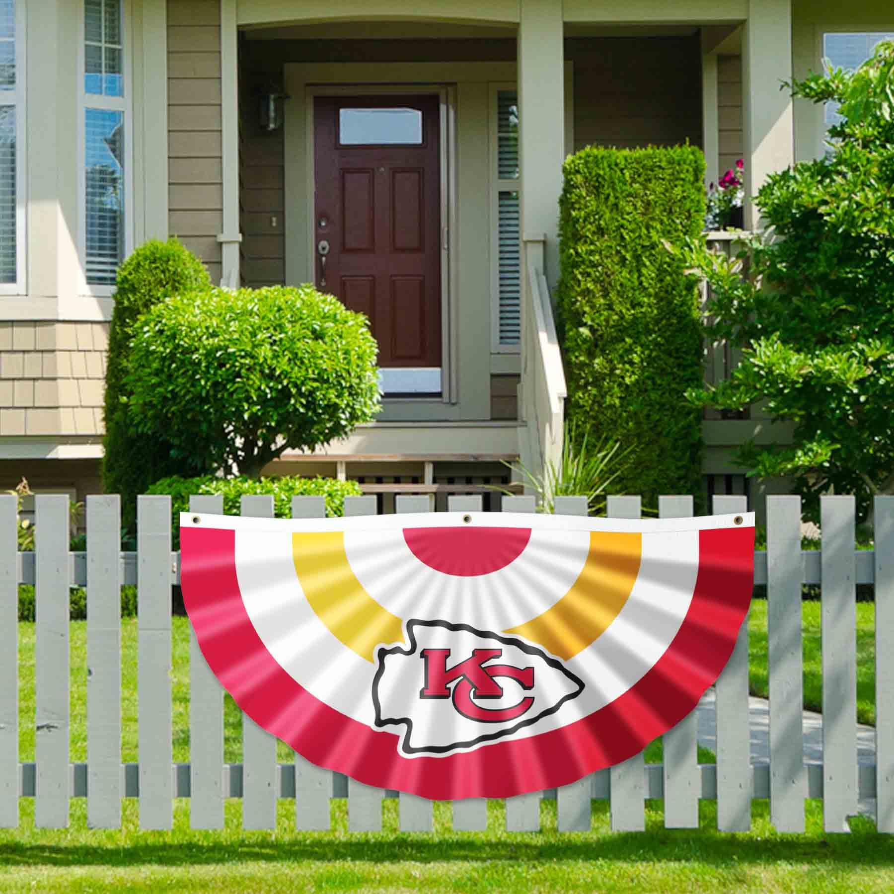 WinCraft Kansas City Chiefs Bunting Pleated Fan Banners - Sports Collectibles, Sports Memorabilia, Sports Fan Shop, Sports Gifts