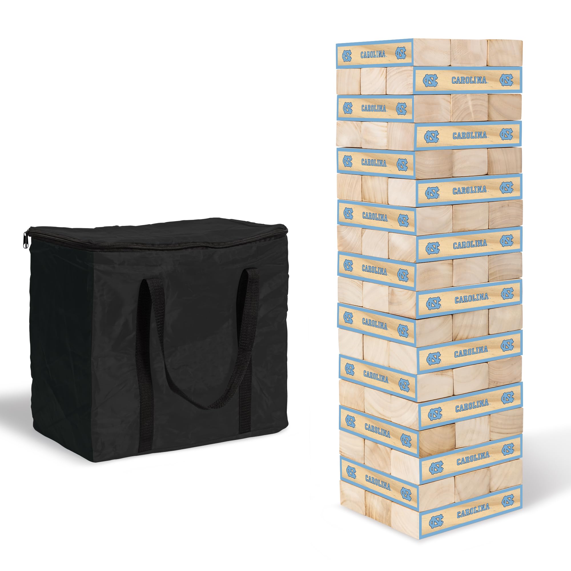 Wild Sports NCAA North Carolina Tar Heels Giant Stacking Wooden Blocks – Tumbling Tower Classic Family Game Stacks Over 5 ft. High – Great Gift for Any College Football Fan! - Sports Collectibles, Sports Memorabilia, Sports Fan Shop, Sports Gifts