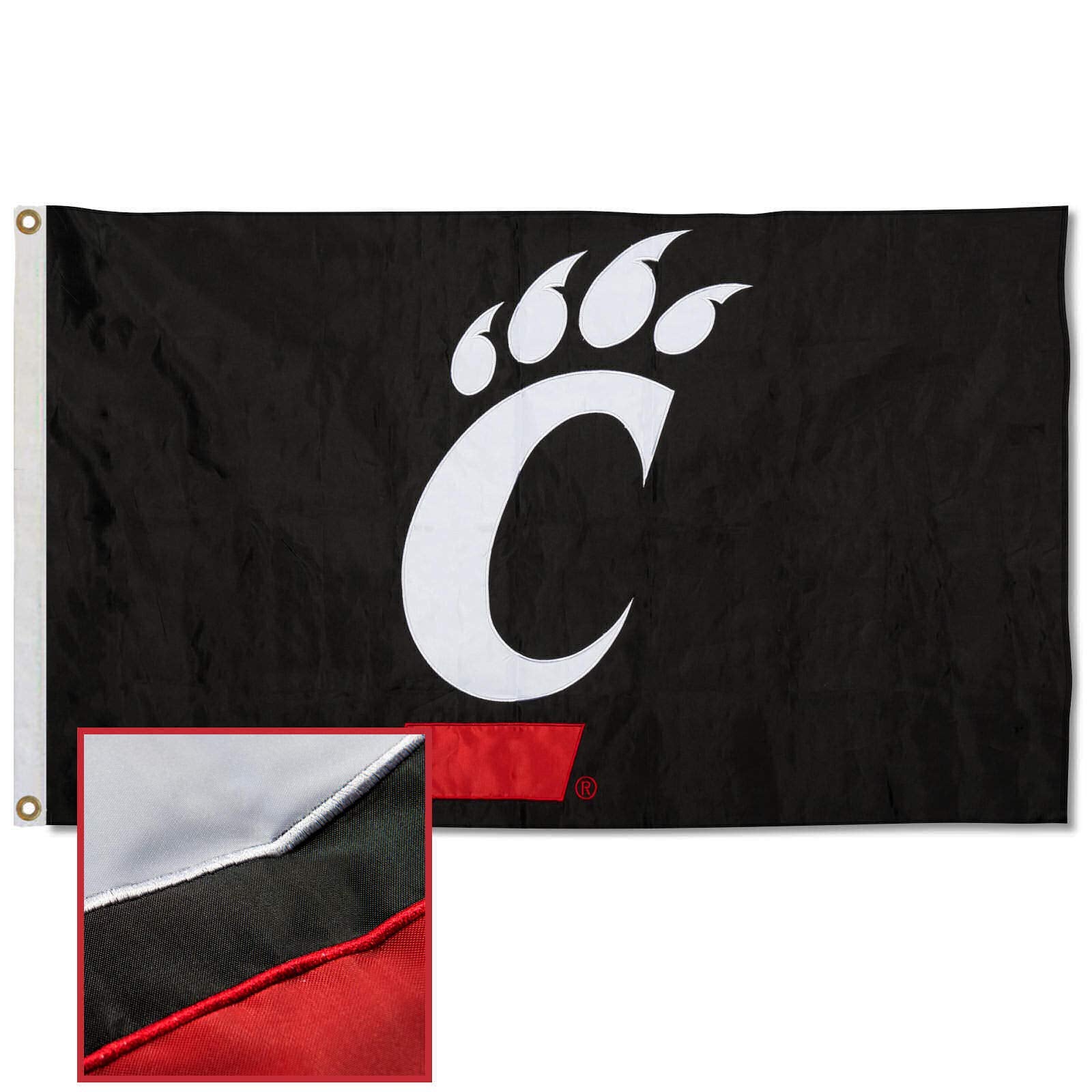 College Flags & Banners Co. Cincinnati Bearcats Embroidered and Stitched Nylon Flag - Sports Collectibles, Sports Memorabilia, Sports Fan Shop, Sports Gifts