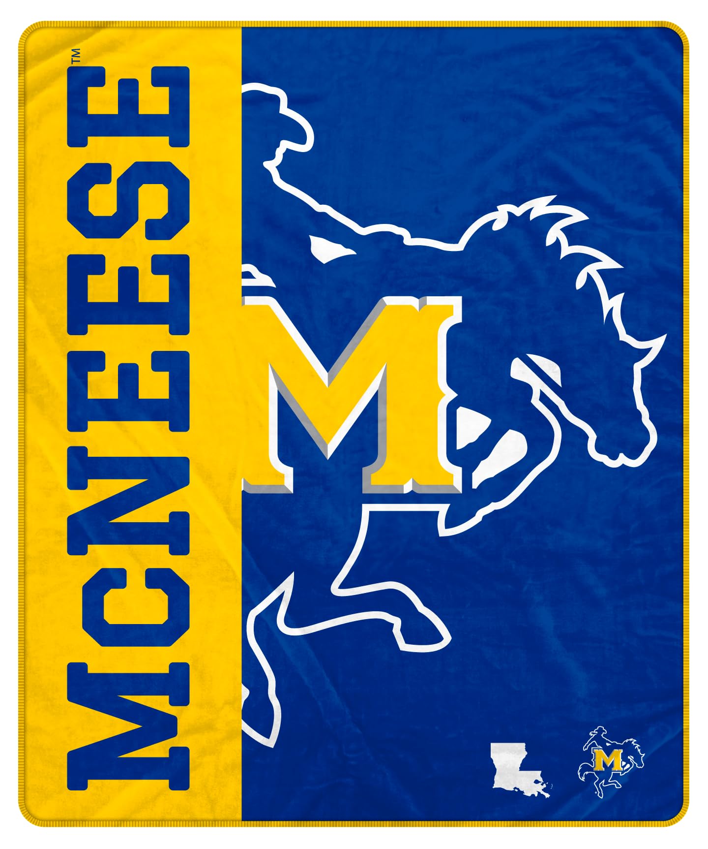 Proformance Home NCAA Mcnesse State Cowboys Endzone Ultra Soft Tailgate Throw - Sports Gifts, Sports Memorabilia, Sports Collectibles, Fan Shop