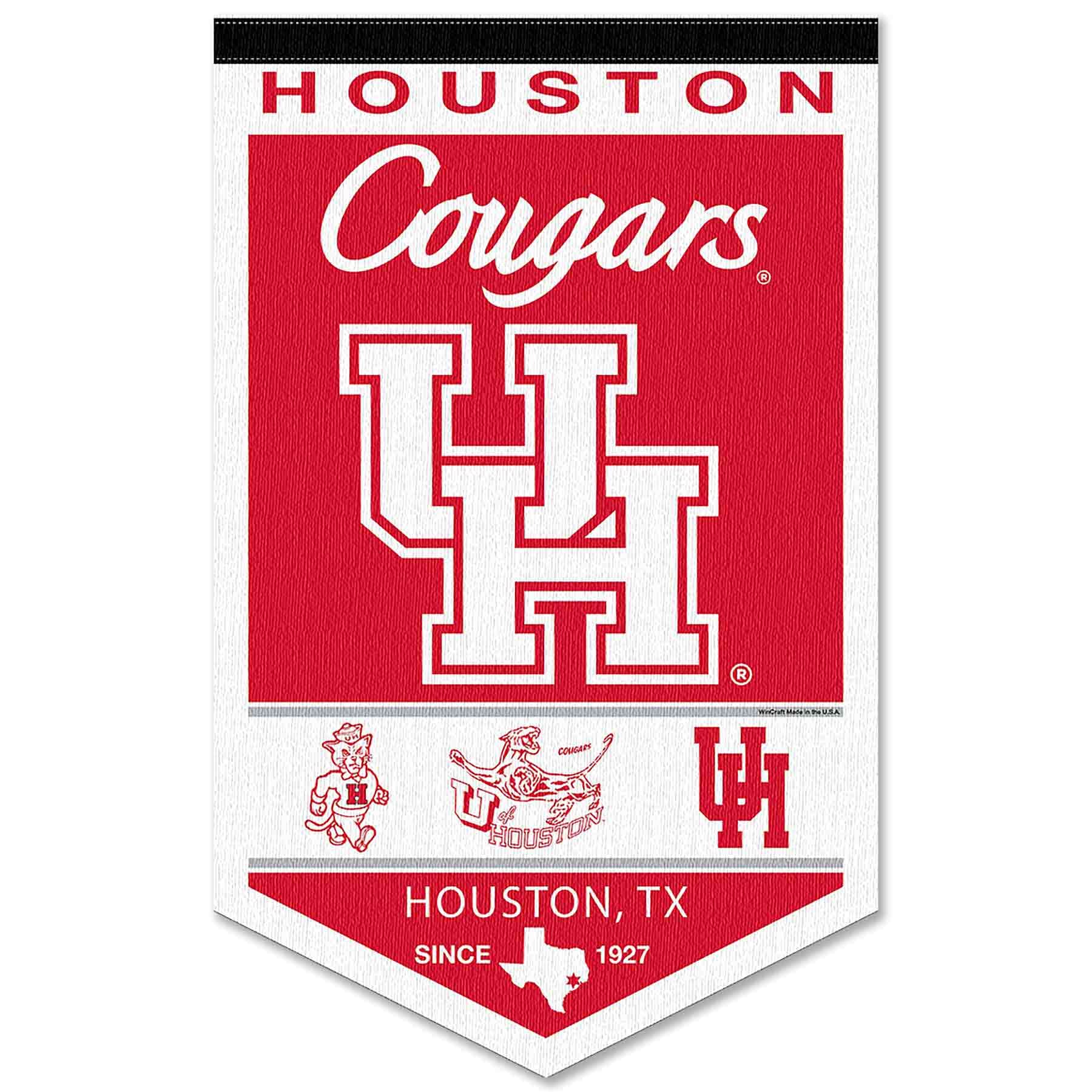 College Flags & Banners Co. Houston Cougars Heritage History Banner Pennant - Sports Collectibles, Sports Memorabilia, Sports Fan Shop, Sports Gifts