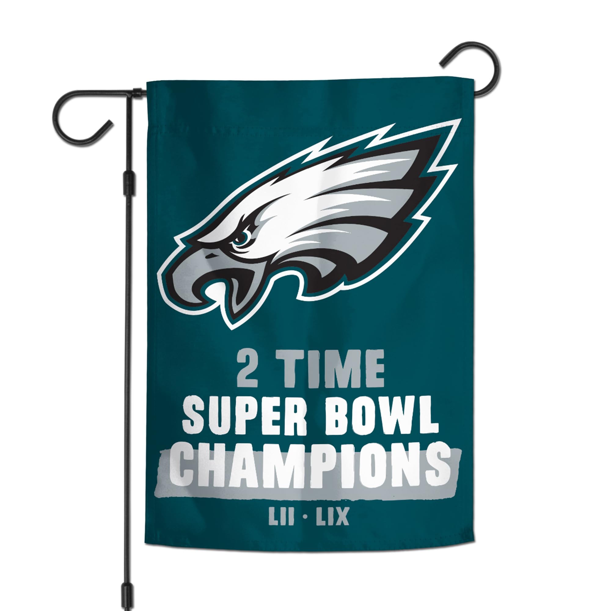 WinCraft Philadelphia Eagles Two-Time Super Bowl Champions 12" x 18" Double-Sided Garden Flag - Sports Collectibles, Sports Memorabilia, Sports Fan Shop, Sports Gifts