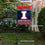 College Flags & Banners Co. Illinois Fighting Illini Garden Flag with Stand Holder - Sports Collectibles, Sports Memorabilia, Sports Fan Shop, Sports Gifts