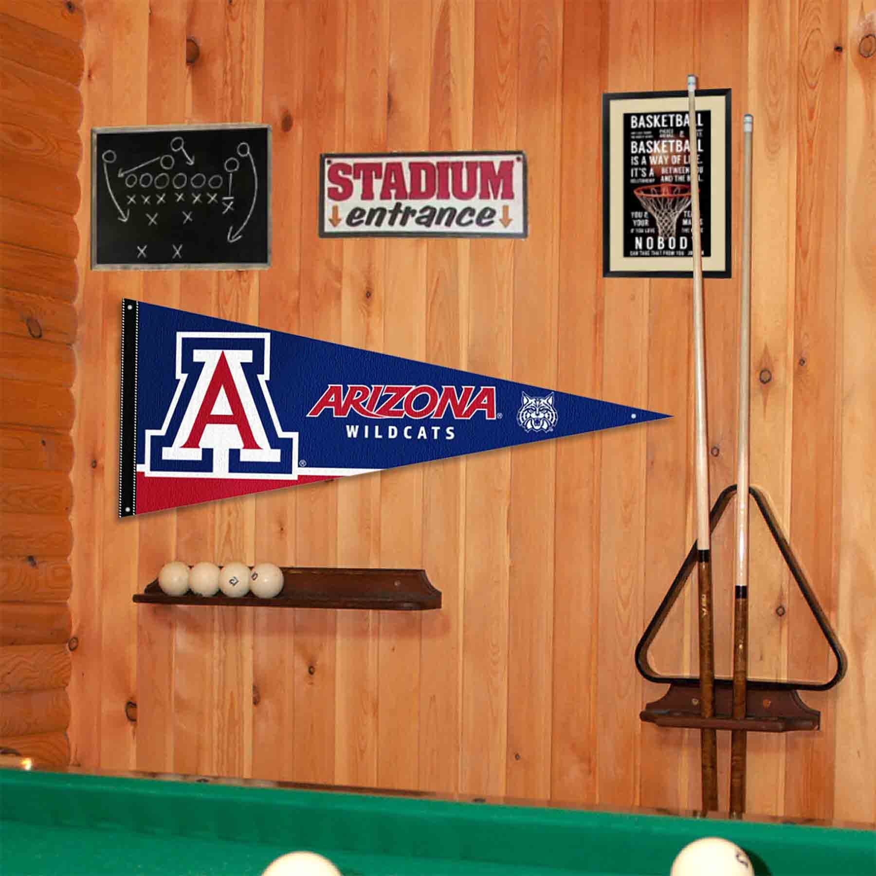 College Flags & Banners Co. Arizona Wildcats Pennant Flag and Wall Tack Mount Pads - Sports Collectibles, Sports Memorabilia, Sports Fan Shop, Sports Gifts