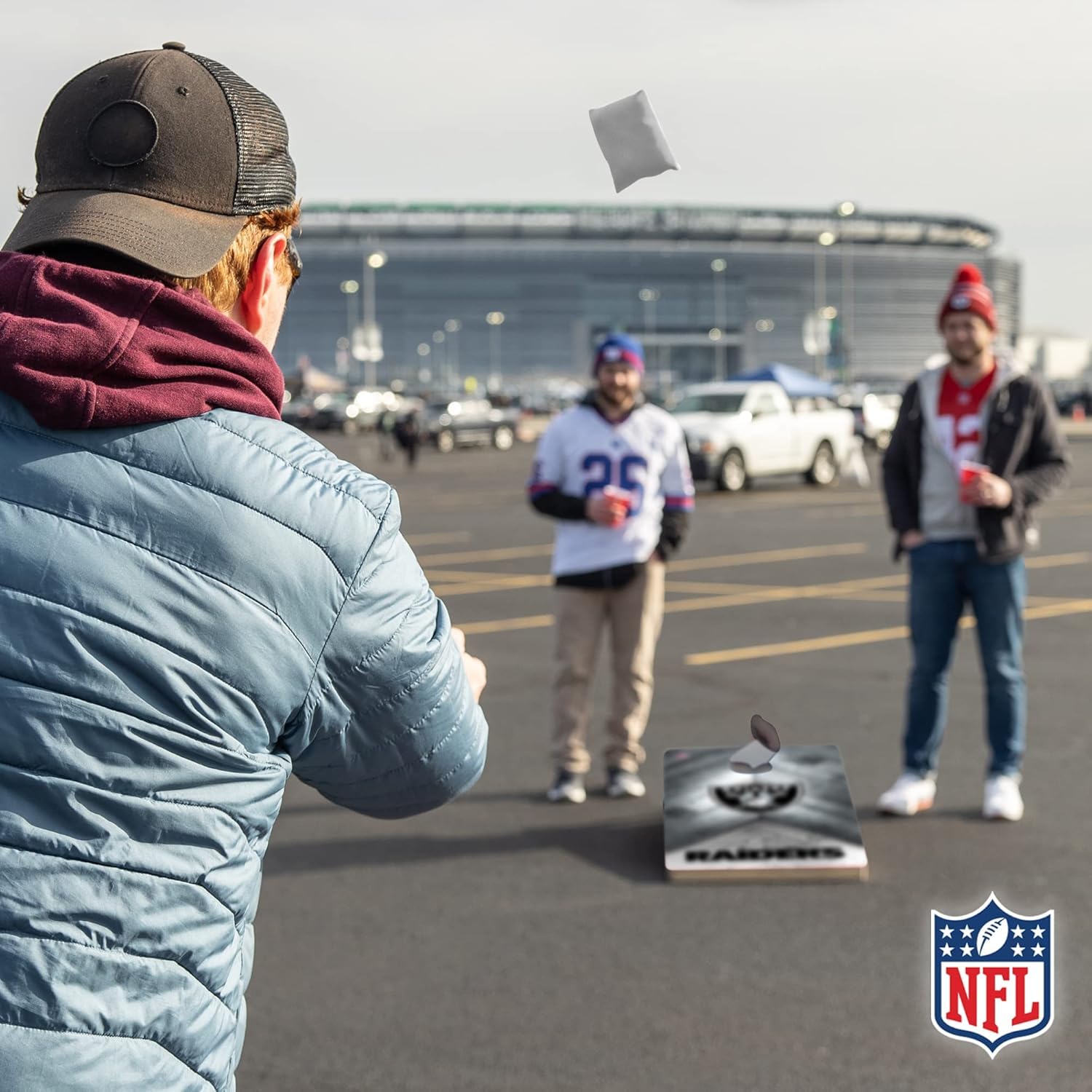 Wild Sports NFL Las Vegas Raiders 2' x 4' Regulation Size Solid Wood Cornhole Set with Direct Print HD Team Graphics - Sports Collectibles, Sports Memorabilia, Sports Fan Shop, Sports Gifts