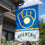 WinCraft Milwaukee Baseball Pinstripes Glove Double Sided Sided Banner Flag - Sports Collectibles, Sports Memorabilia, Sports Fan Shop, Sports Gifts
