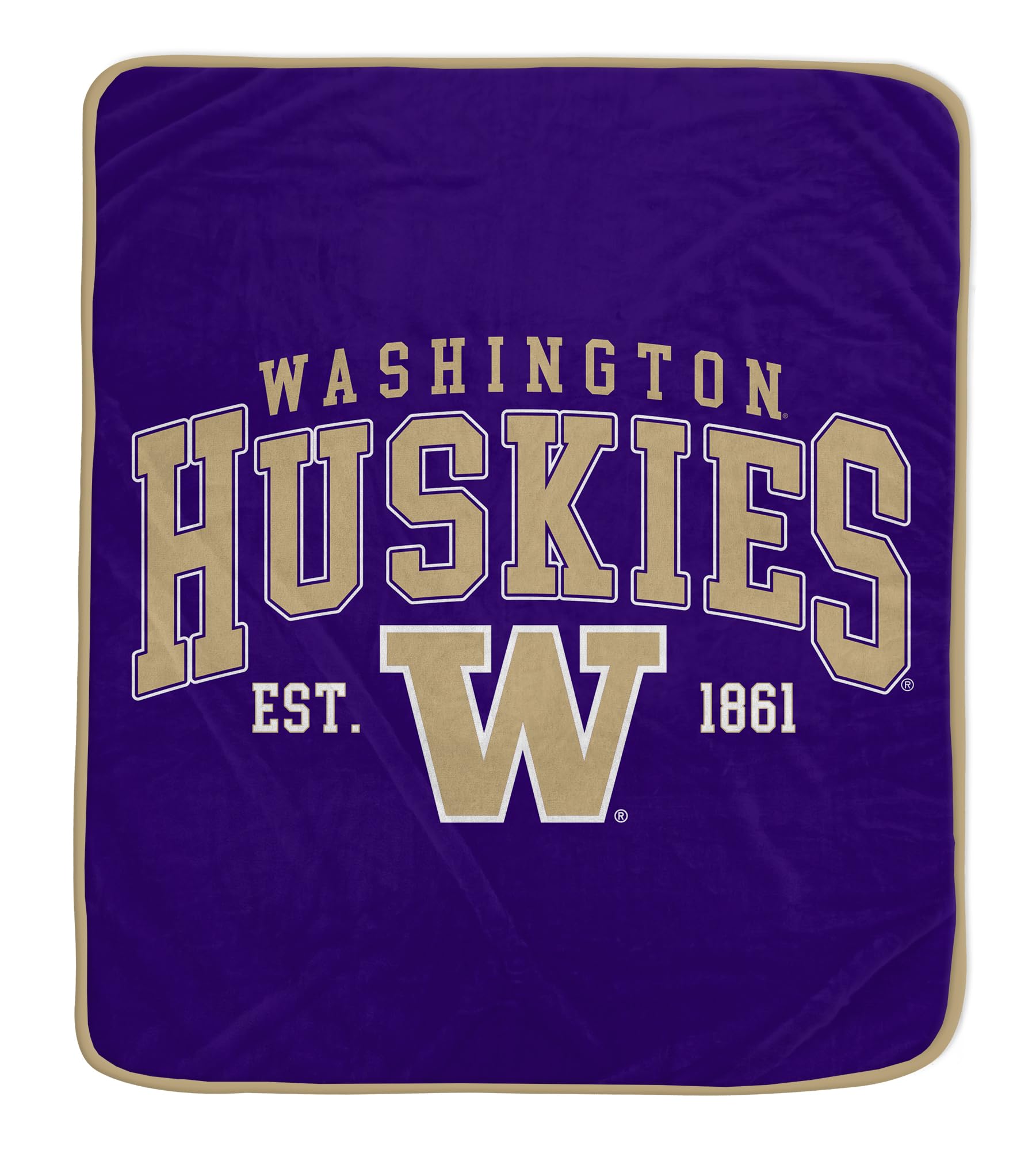 NCAA Washington Huskies Vintage Arch Block Ultra Soft Blanket - Sports Gifts, Sports Memorabilia, Sports Collectibles, Fan Shop