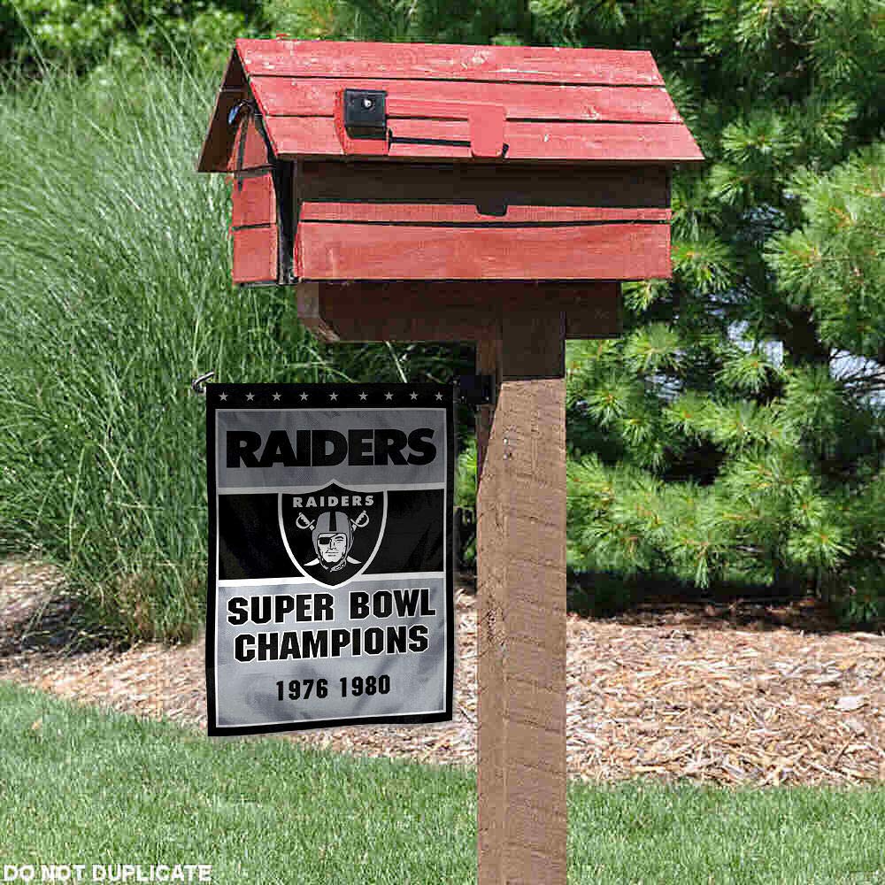 WinCraft Las Vegas Raiders 2 Time Super Bowl Champions Double Sided Garden Flag - Sports Collectibles, Sports Memorabilia, Sports Fan Shop, Sports Gifts