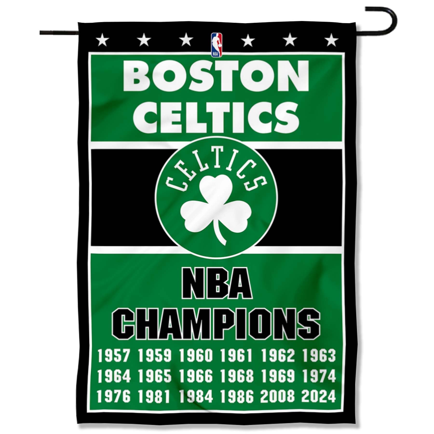 WinCraft Boston Celtics 18 Time 18x NBA Champions Garden Flag Banner - Sports Collectibles, Sports Memorabilia, Sports Fan Shop, Sports Gifts