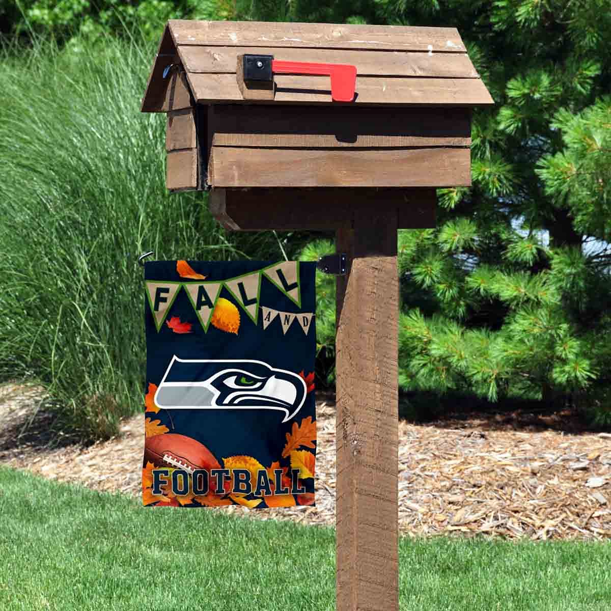 WinCraft Seattle Seahawks Fall Leaves Decorative Football Garden Flag Double Sided Banner - Sports Collectibles, Sports Memorabilia, Sports Fan Shop, Sports Gifts