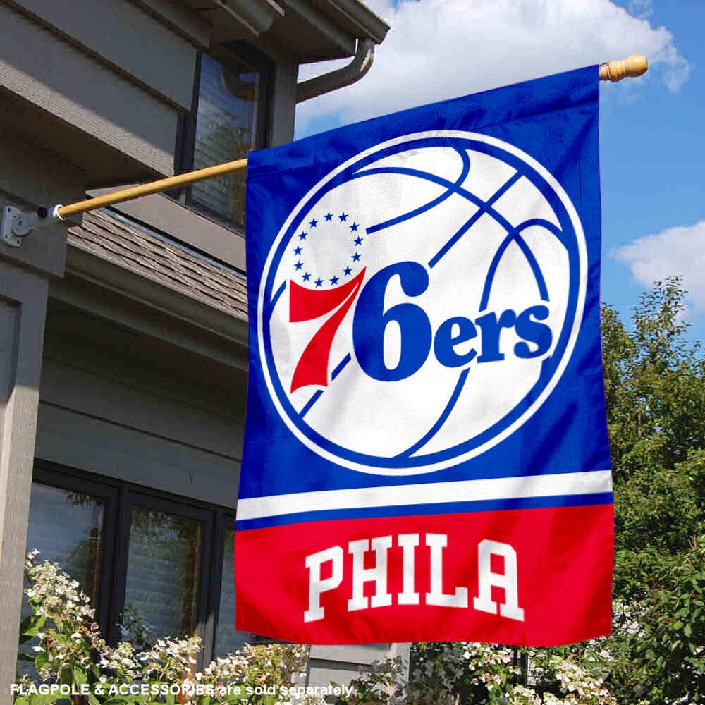 WinCraft Philadelphia 76ers Two Ply and Double Sided House Flag - Sports Collectibles, Sports Memorabilia, Sports Fan Shop, Sports Gifts