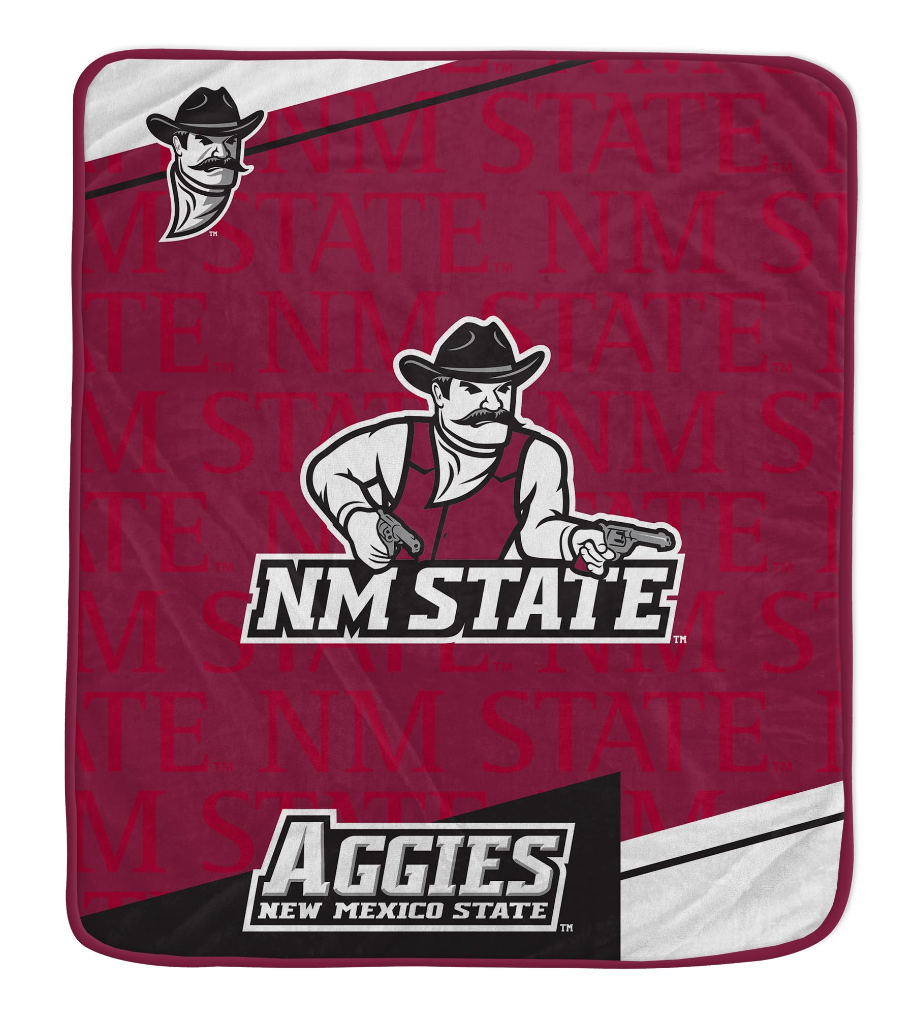 Pegasus Sports NCAA New Mexico, University of Diagonal Ghost Ultra Soft Blanket - Sports Gifts, Sports Memorabilia, Sports Collectibles, Fan Shop