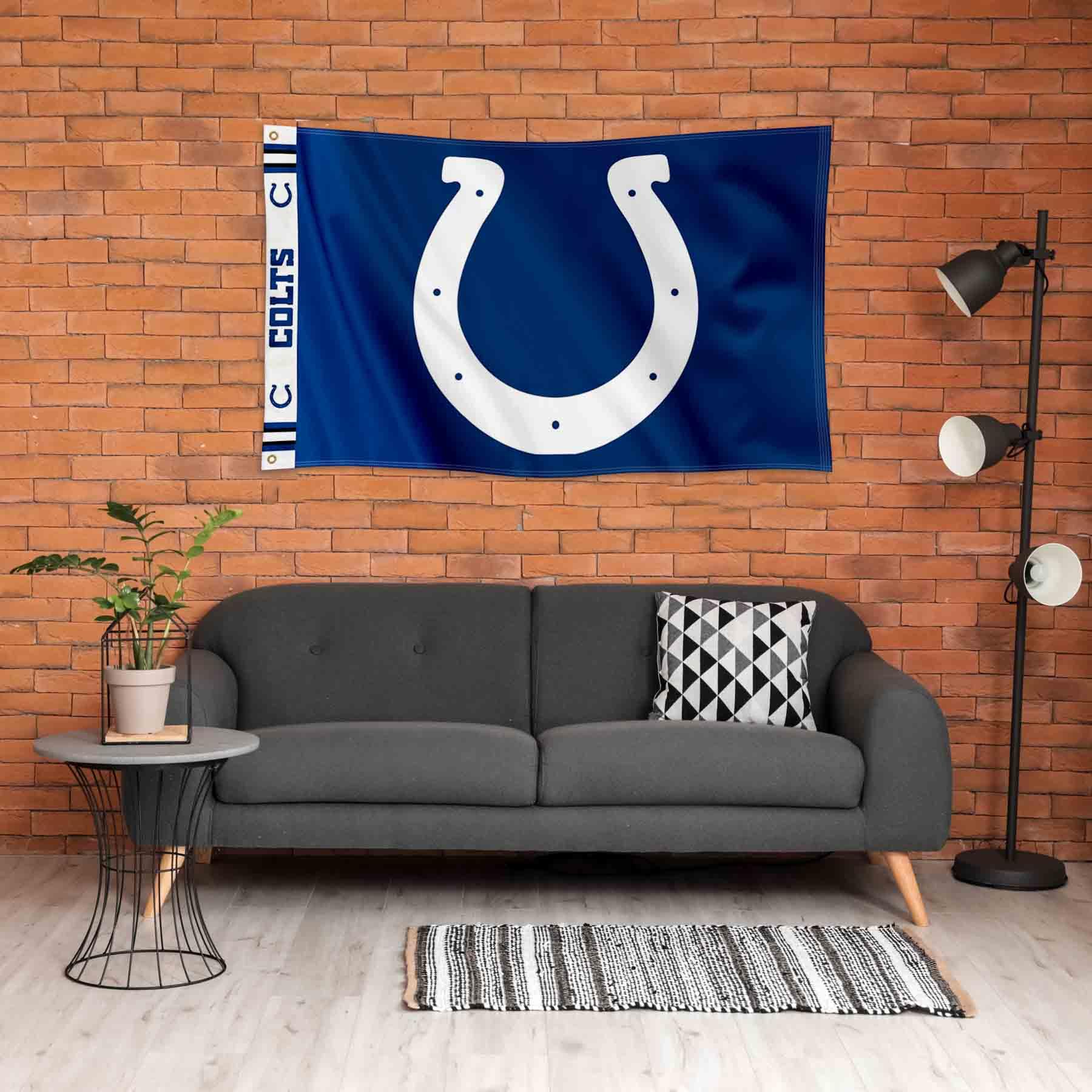 WinCraft Indianapolis Colts Printed Header 3x5 Foot Banner Flag - Sports Collectibles, Sports Memorabilia, Sports Fan Shop, Sports Gifts