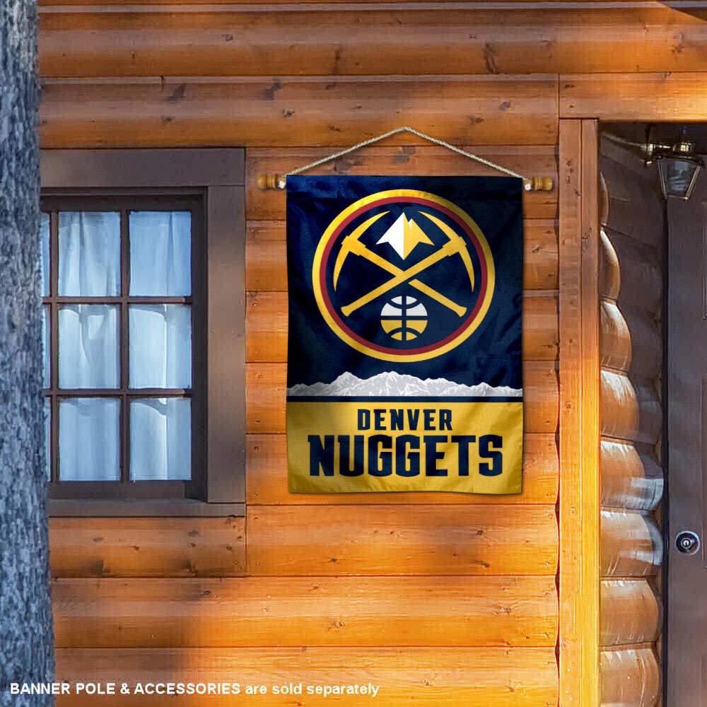 WinCraft Denver Nuggets Pickaxe Logo Double Sided House Banner Flag - Sports Collectibles, Sports Memorabilia, Sports Fan Shop, Sports Gifts