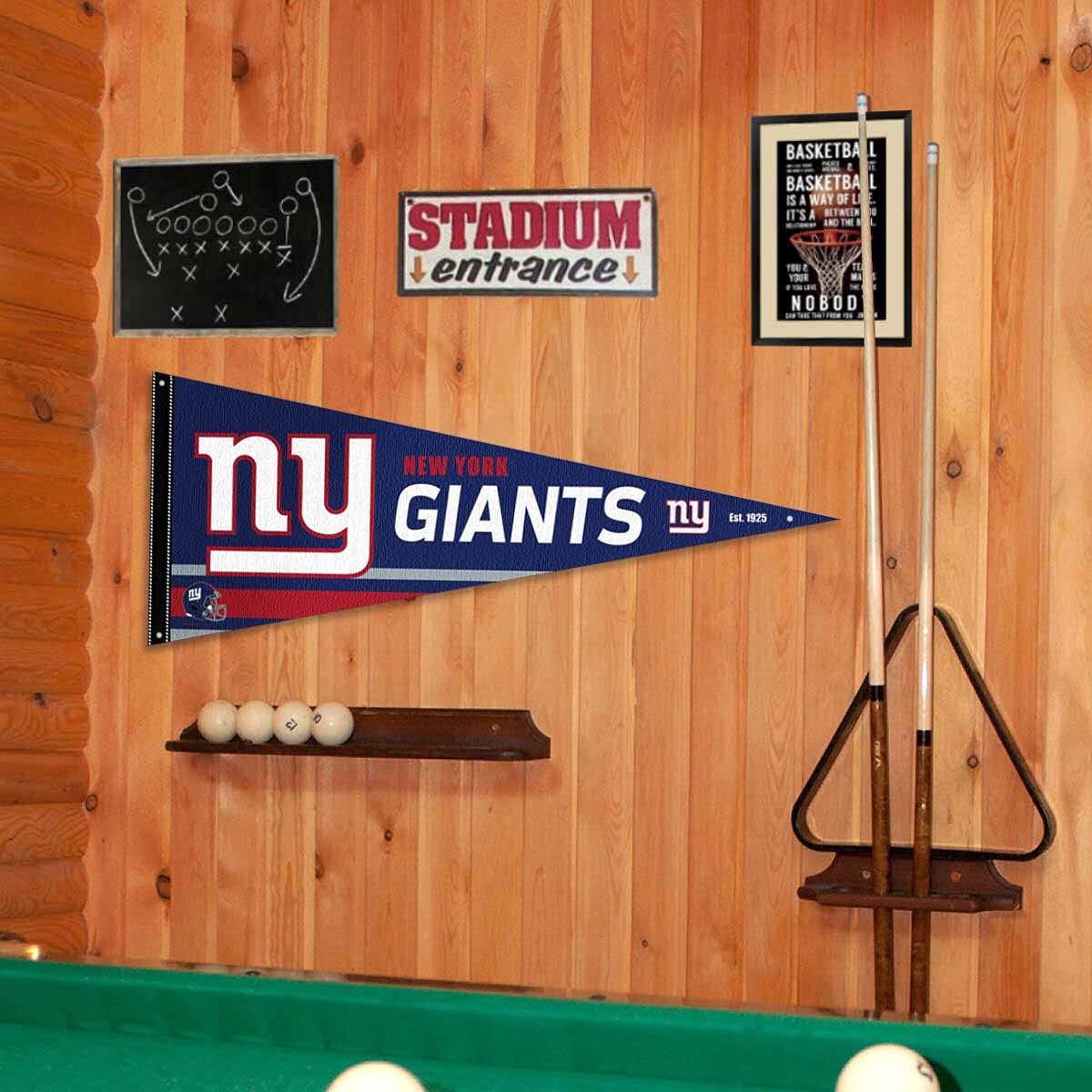 New York Giants Pennant Banner and Wall Tack Pads - Sports Collectibles, Sports Memorabilia, Sports Fan Shop, Sports Gifts