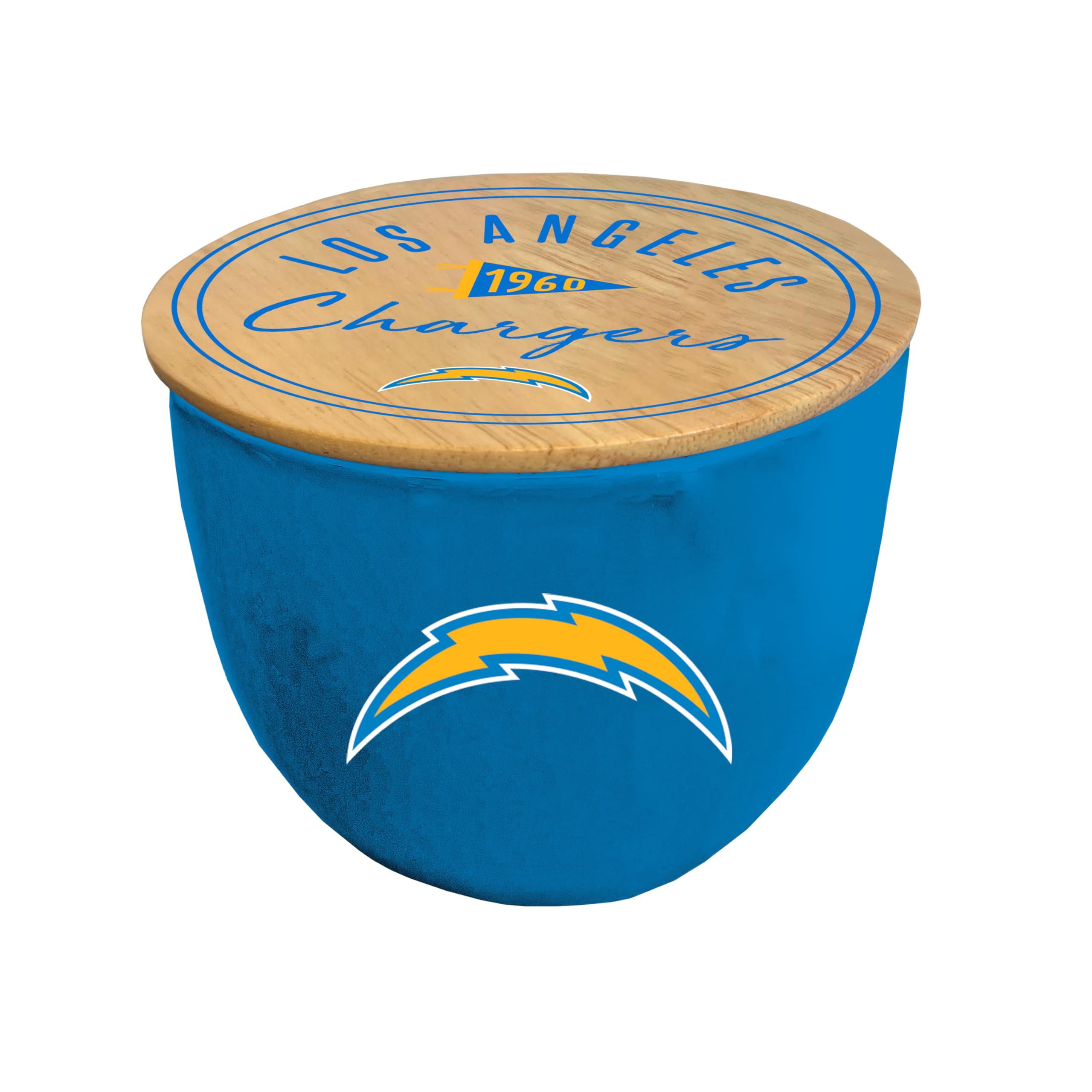 NFL Los Angeles Chargers Script Circle Logo Ceramic Candle - Sports Gifts, Sports Memorabilia, Sports Collectibles, Fan Shop