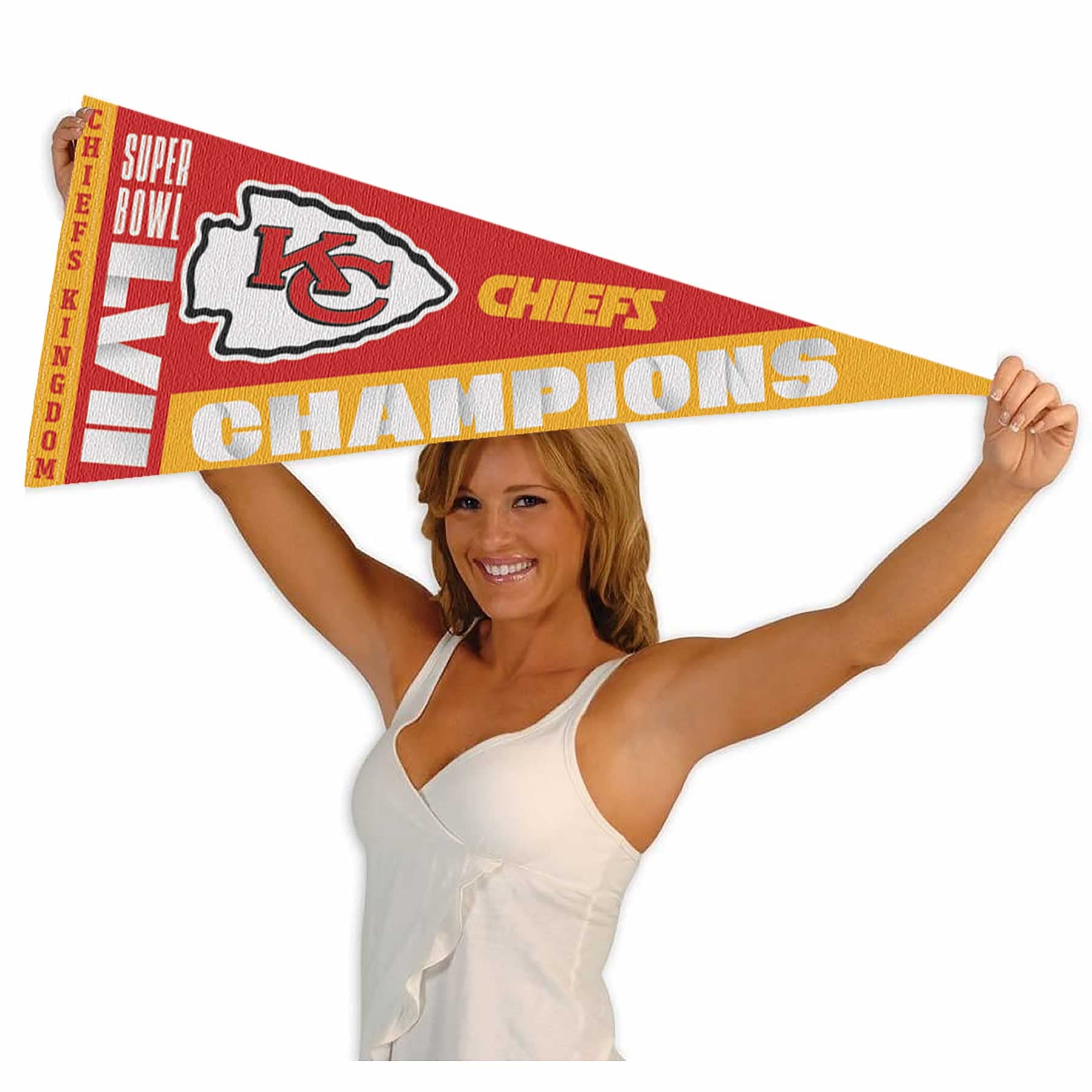 WinCraft Kansas City Chiefs Super Bowl LVII 2022 2023 Champions Full Size Pennant - Sports Collectibles, Sports Memorabilia, Sports Fan Shop, Sports Gifts