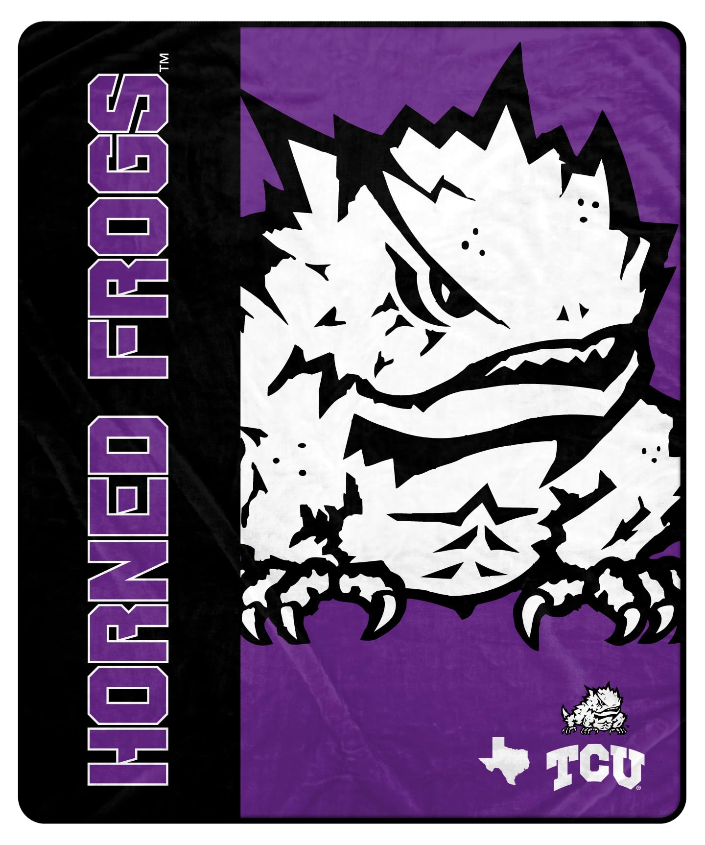 Proformance Home NCAA TCU Horned Frogs Endzone Ultra Soft Tailgate Throw - Sports Gifts, Sports Memorabilia, Sports Collectibles, Fan Shop