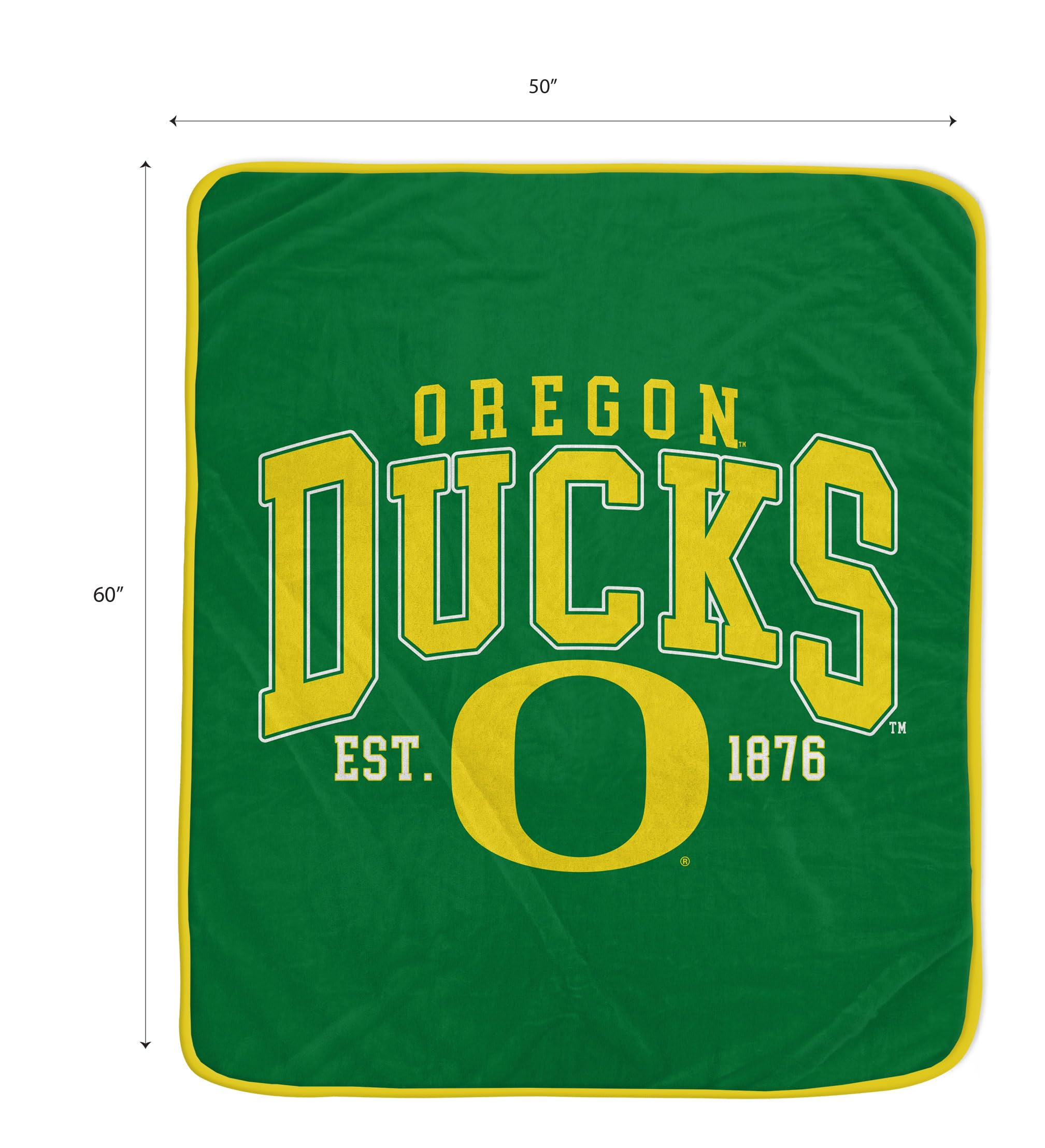 NCAA Oregon Ducks Vintage Arch Block Ultra Soft Blanket - Sports Gifts, Sports Memorabilia, Sports Collectibles, Fan Shop
