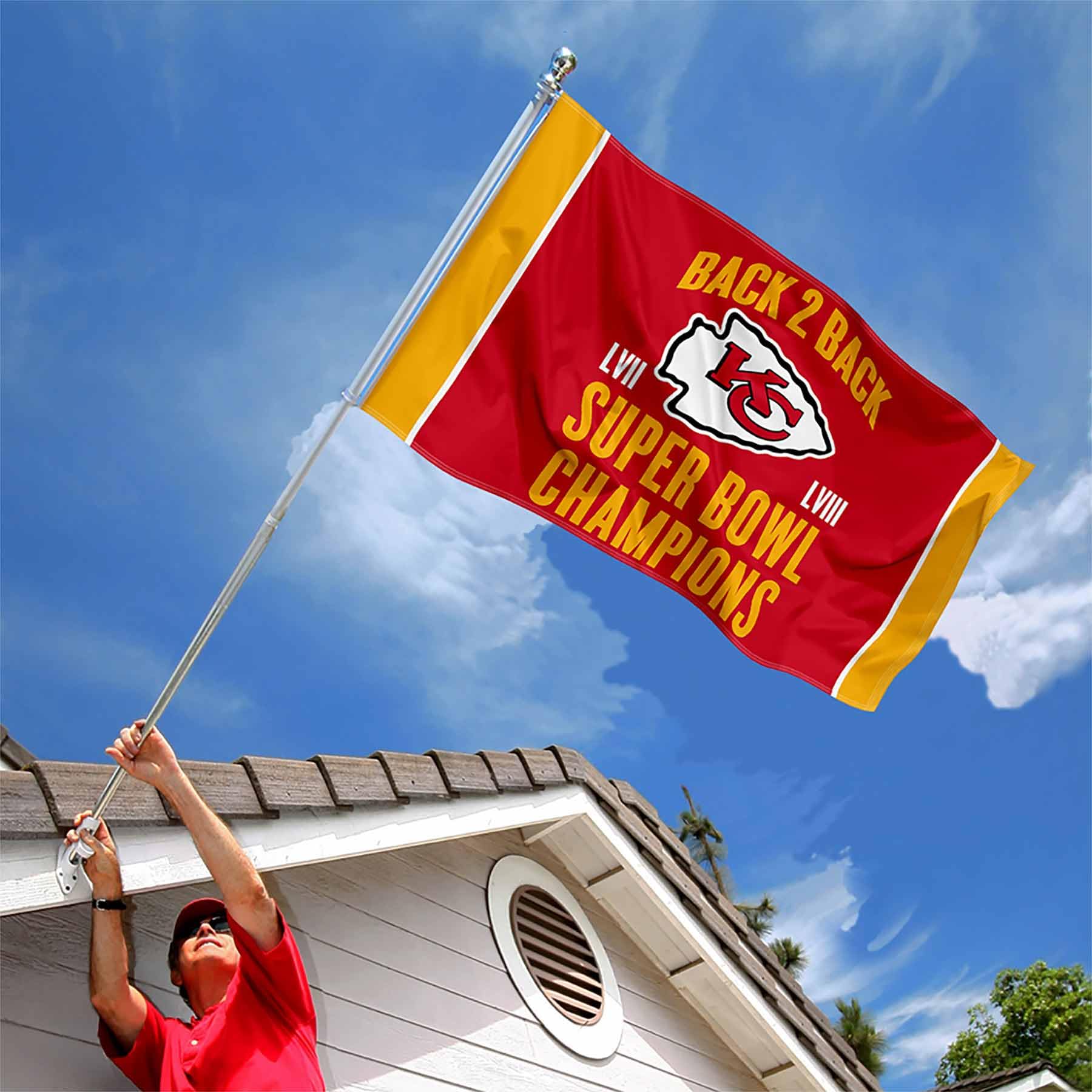 Kansas City Chiefs Back to Back Super Bowl Champions Banner and Tapestry Wall Tack Pads - Sports Collectibles, Sports Memorabilia, Sports Fan Shop, Sports Gifts