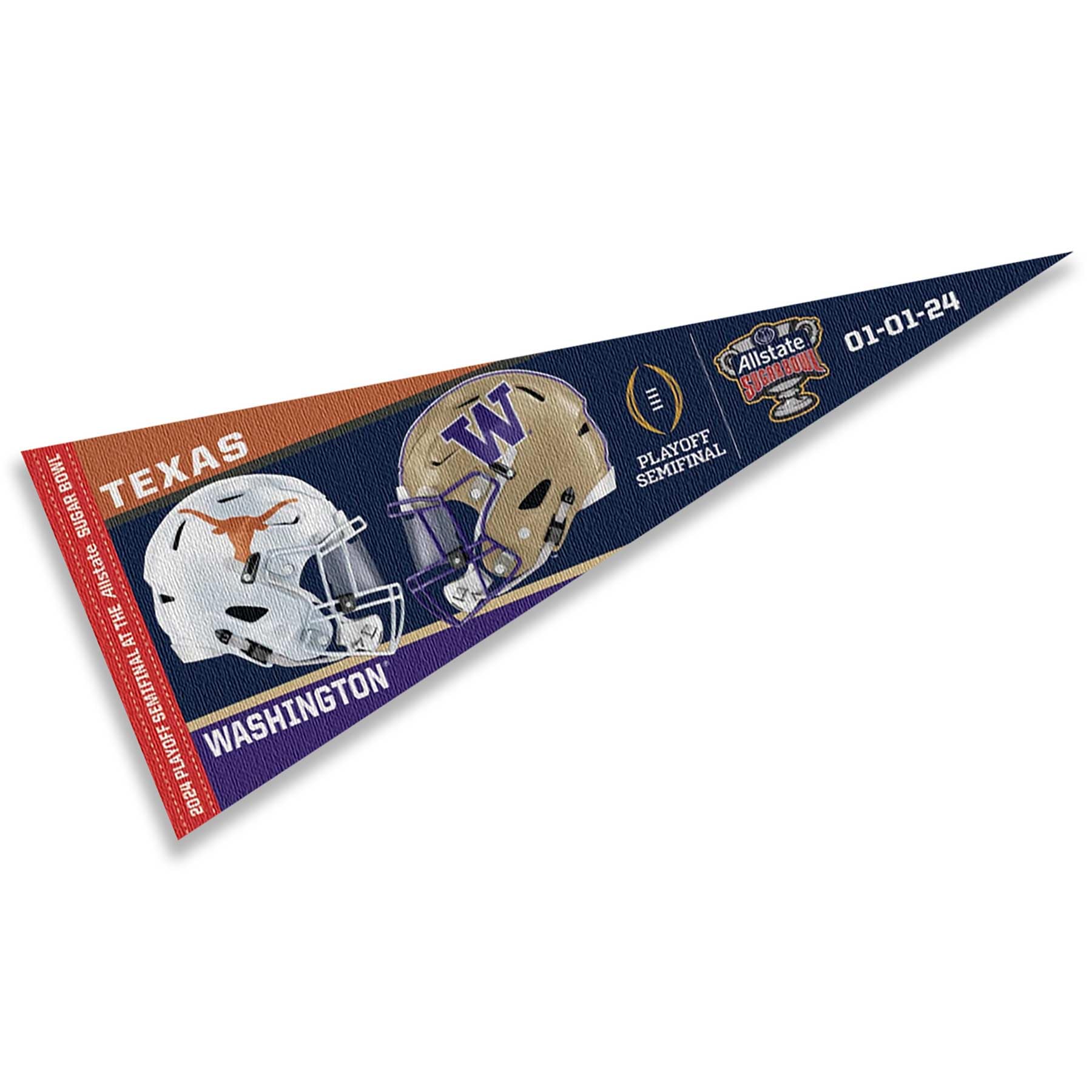 WinCraft Texas Longhorns Pennant 2023 CFP Sugar Bowl Game Dueling Banner - Sports Collectibles, Sports Memorabilia, Sports Fan Shop, Sports Gifts