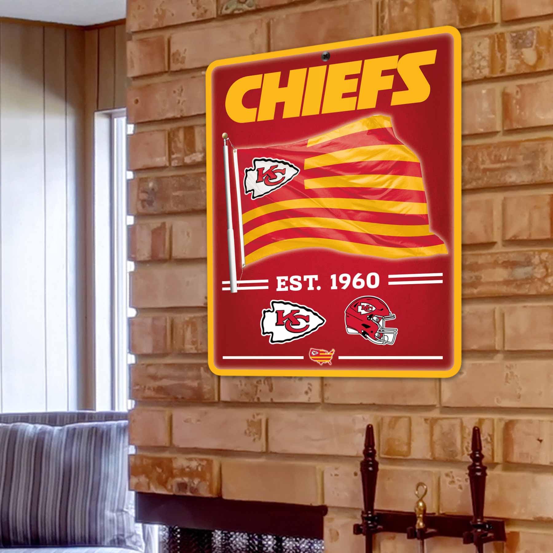 WinCraft Kansas City Chiefs Americana Banner Flag Sign - Sports Collectibles, Sports Memorabilia, Sports Fan Shop, Sports Gifts