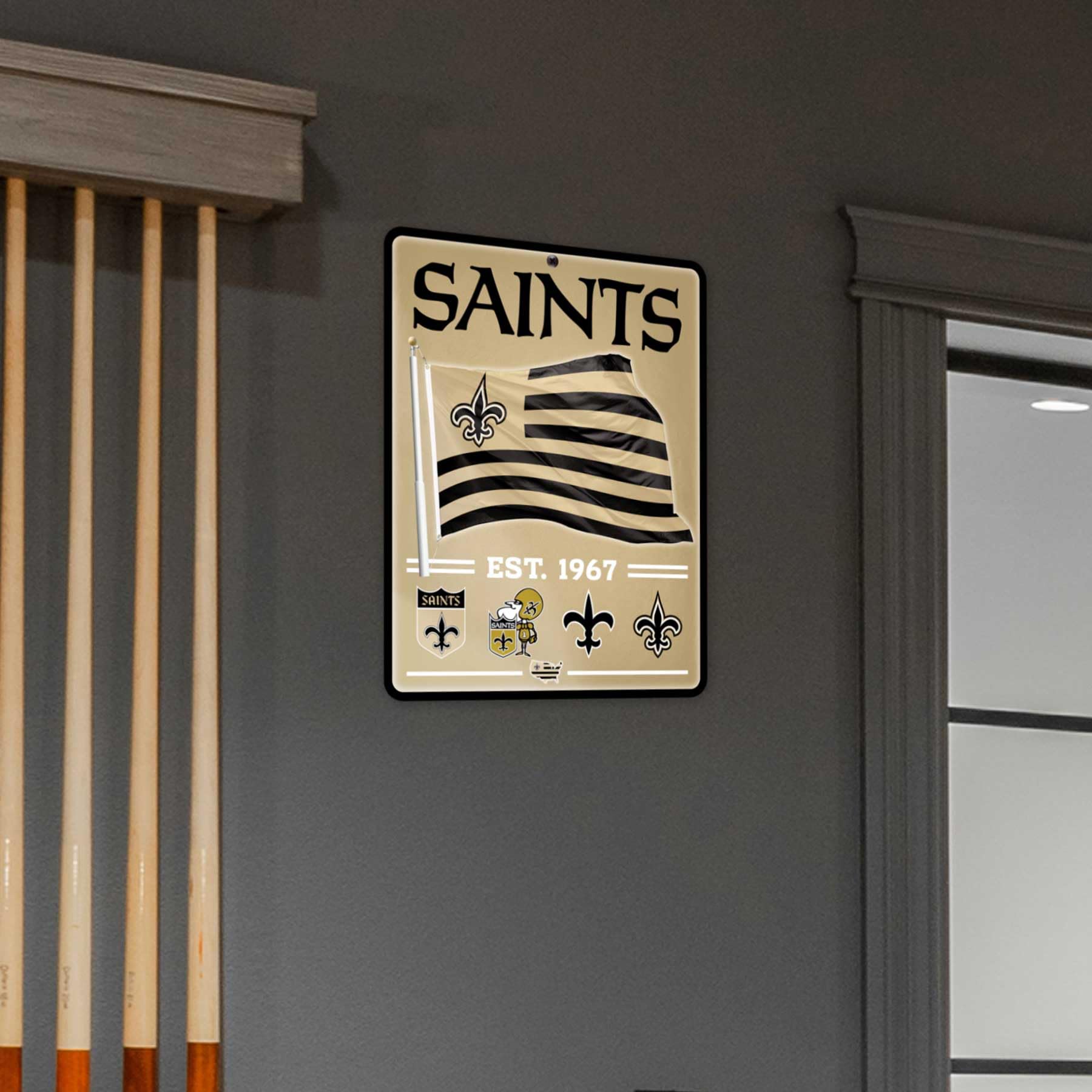 WinCraft New Orleans Saints Americana Banner Flag Sign - Sports Collectibles, Sports Memorabilia, Sports Fan Shop, Sports Gifts