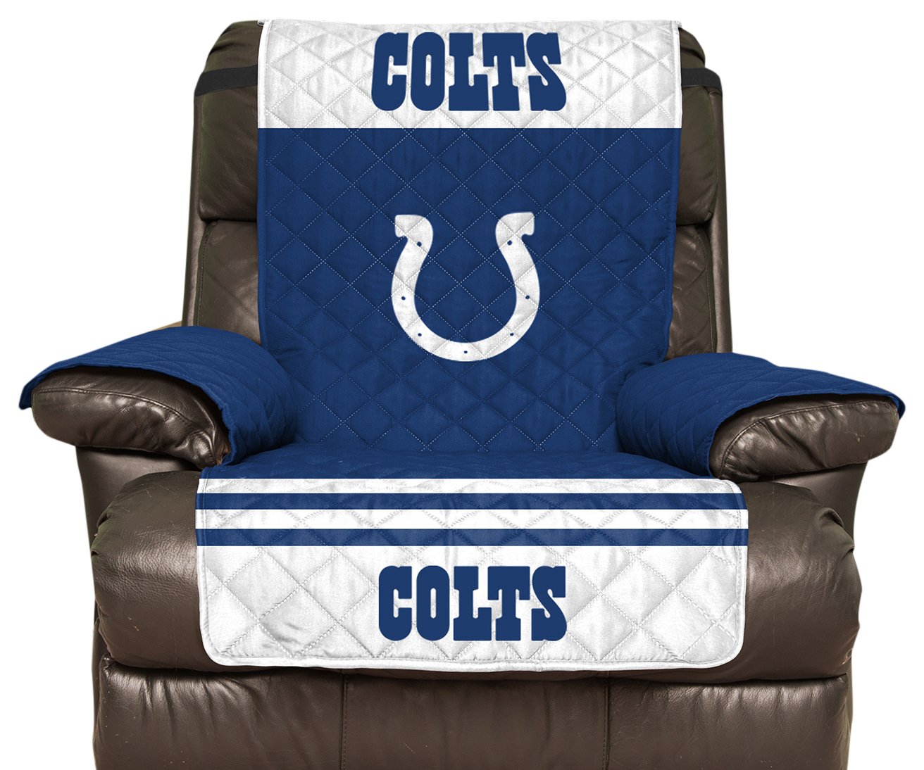 Pegasus Sports NFL Indianapolis Colts Furniture Protector with Elastic Straps, Recliner, Royal Blue - Sports Gifts, Sports Memorabilia, Sports Collectibles, Fan Shop