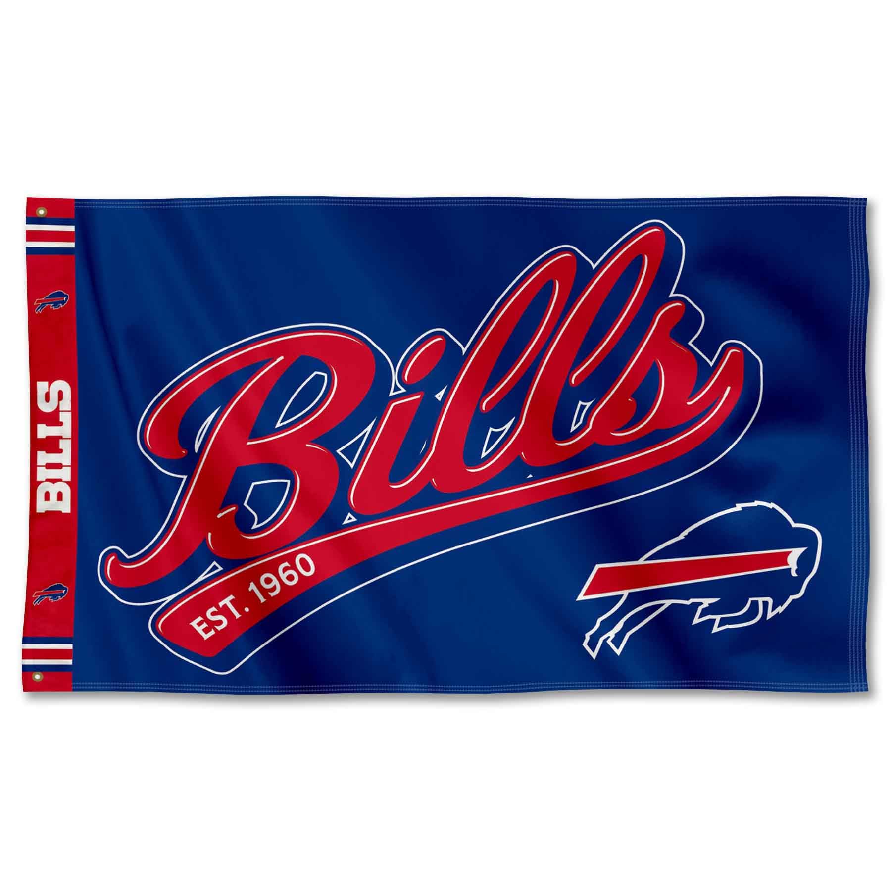WinCraft Buffalo Bills Script Logo Premium Flag - Sports Collectibles, Sports Memorabilia, Sports Fan Shop, Sports Gifts