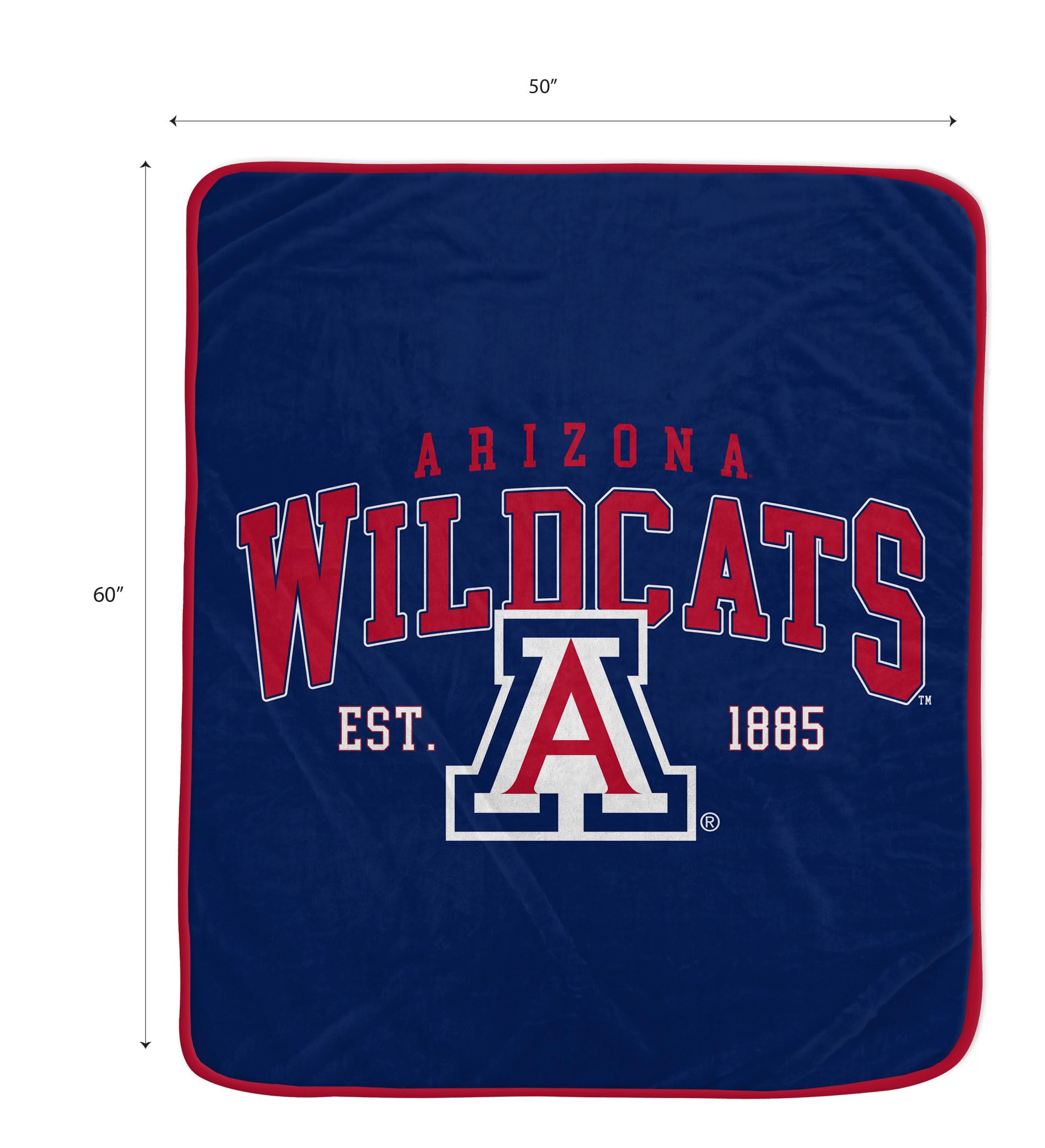 NCAA Arizona Wildcats Vintage Arch Block Ultra Soft Blanket - Sports Gifts, Sports Memorabilia, Sports Collectibles, Fan Shop
