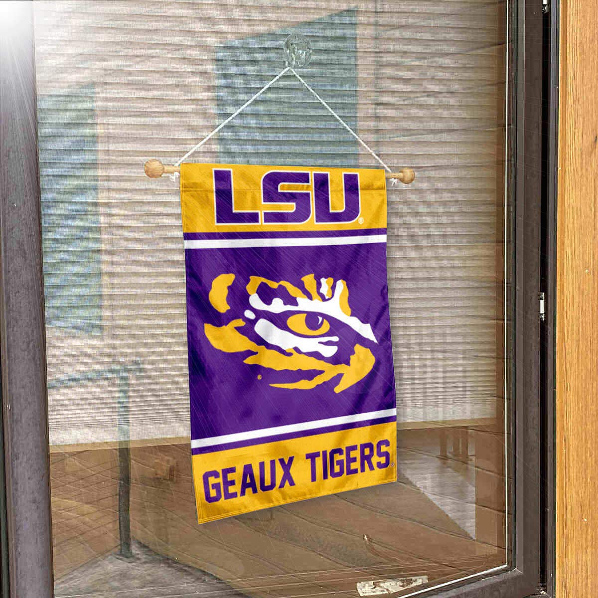 College Flags & Banners Co. Louisiana State LSU Tigers Window Wall Banner Hanging Flag with Suction Cup - Sports Collectibles, Sports Memorabilia, Sports Fan Shop, Sports Gifts