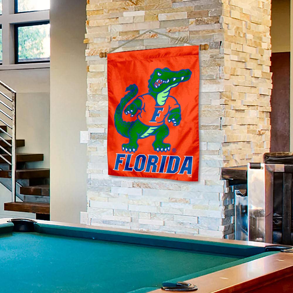 College Flags & Banners Co. University of Florida Double Logo House Flag and Wood Banner Pole Set - Sports Collectibles, Sports Memorabilia, Sports Fan Shop, Sports Gifts