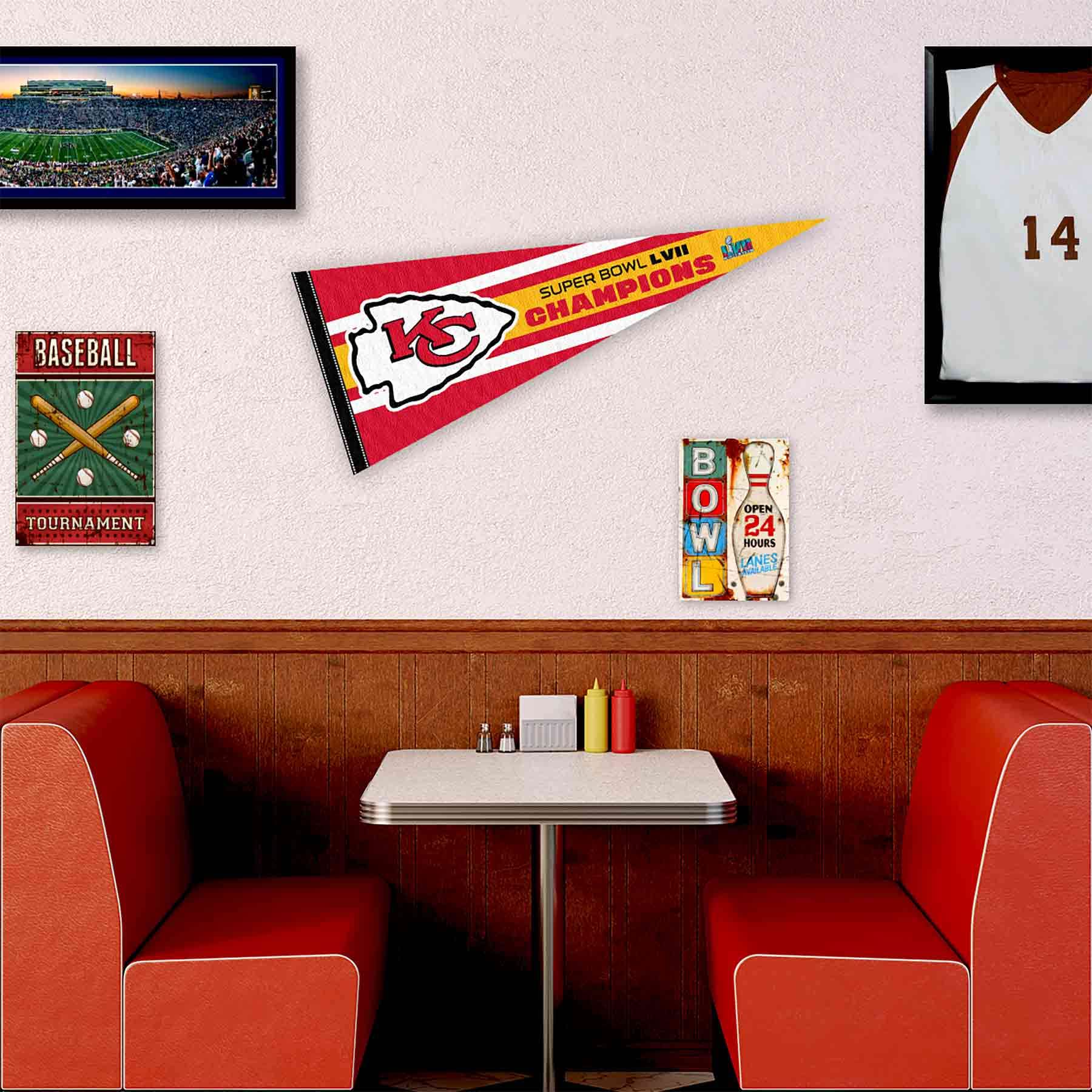 WinCraft Kansas City Chiefs Super Bowl Champions 2023 2022 LVII Pennant Banner Flag - Sports Collectibles, Sports Memorabilia, Sports Fan Shop, Sports Gifts